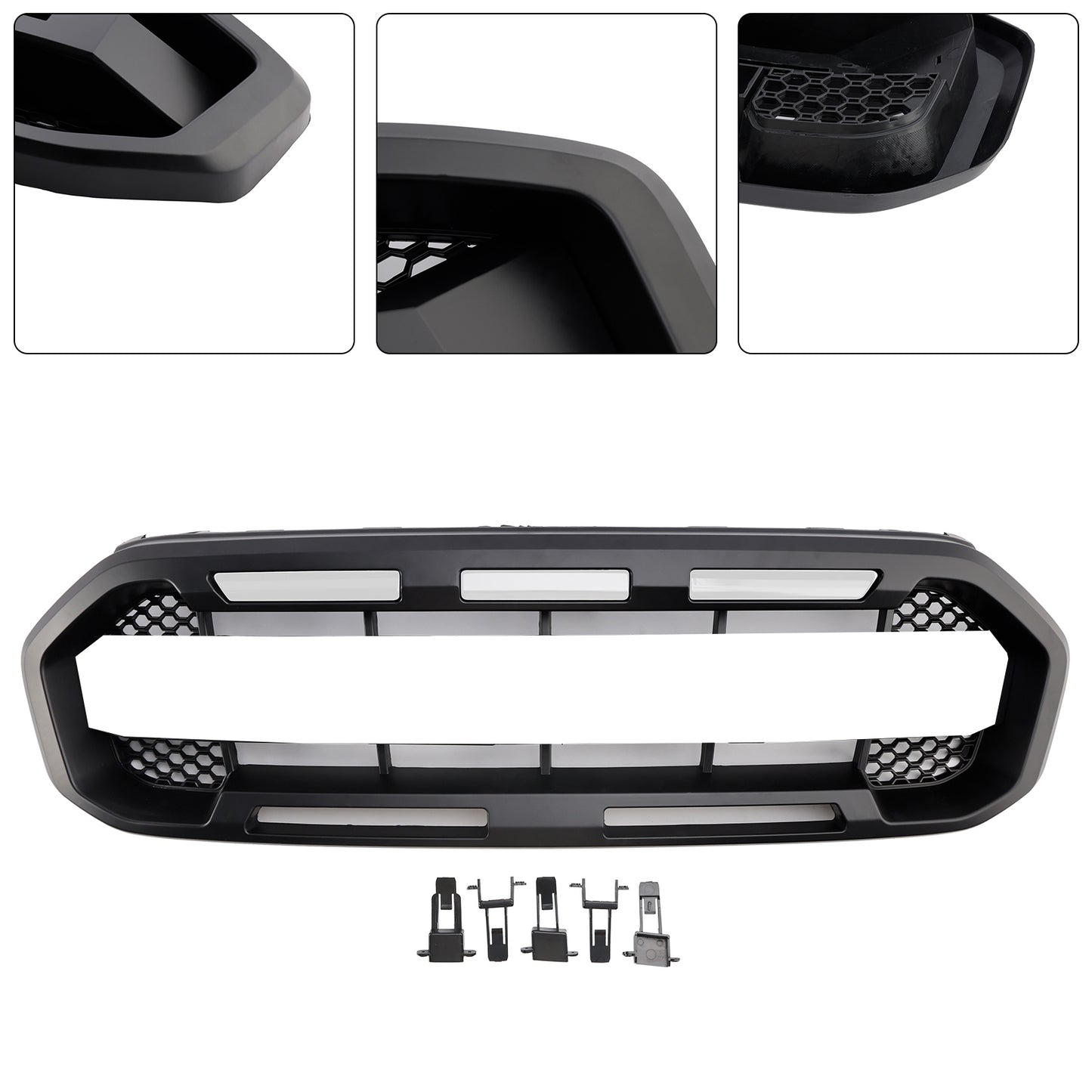 Raptor Style Front Bumper Grill Grille Fit Ford Ranger 2019-2023 Black