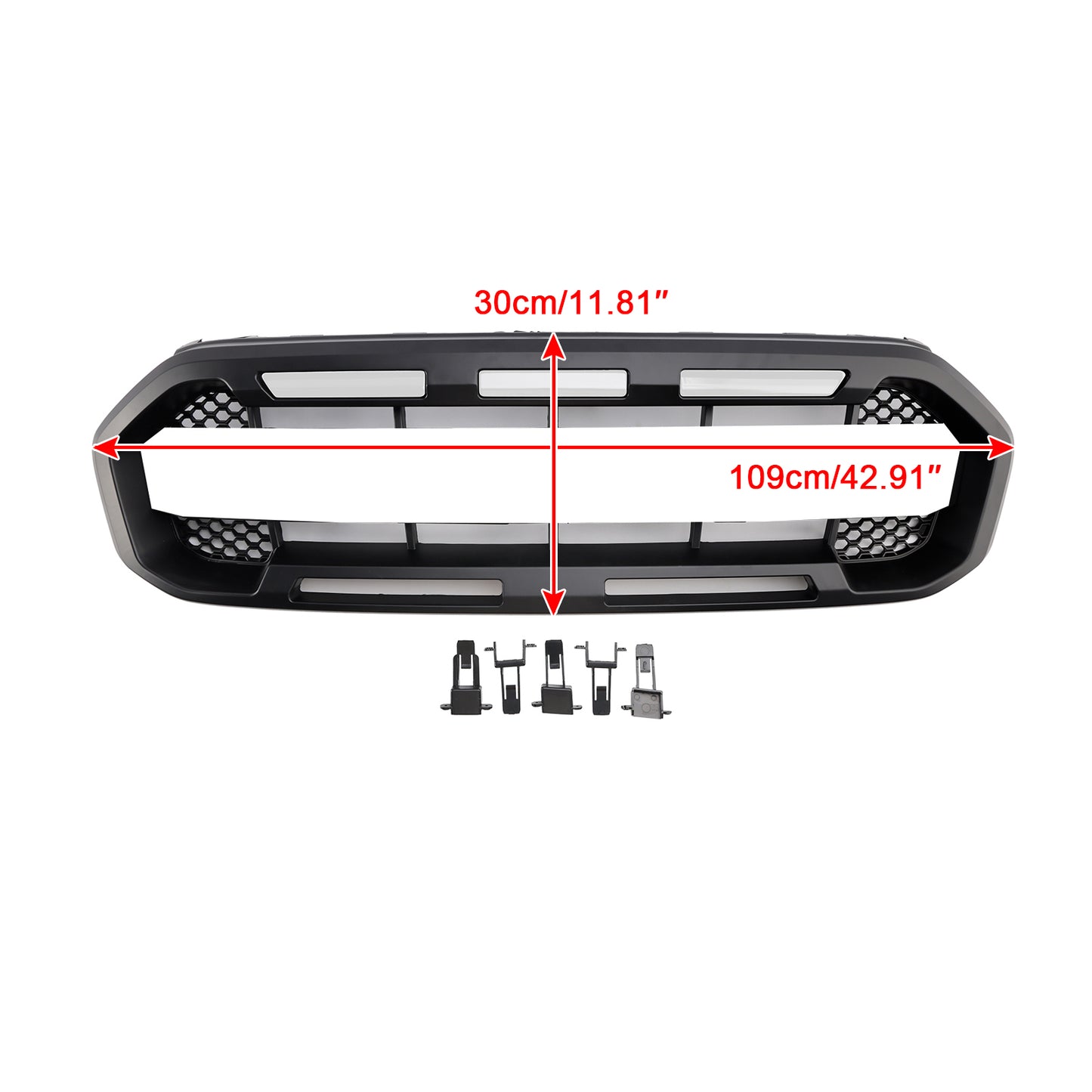 Raptor Style Front Bumper Grill Grille Fit Ford Ranger 2019-2023 Black