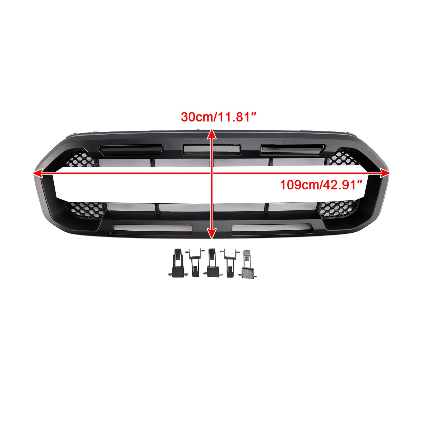 Black Raptor Style Front Bumper Grill Grille Fit Ford Ranger 2019-2023
