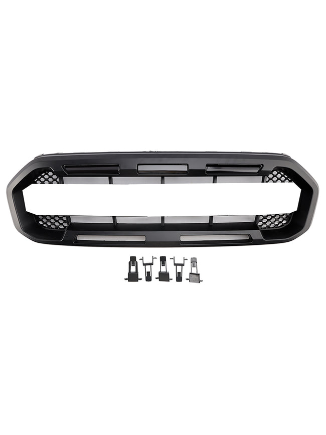 Black Raptor Style Front Bumper Grill Grille Fit Ford Ranger 2019-2023