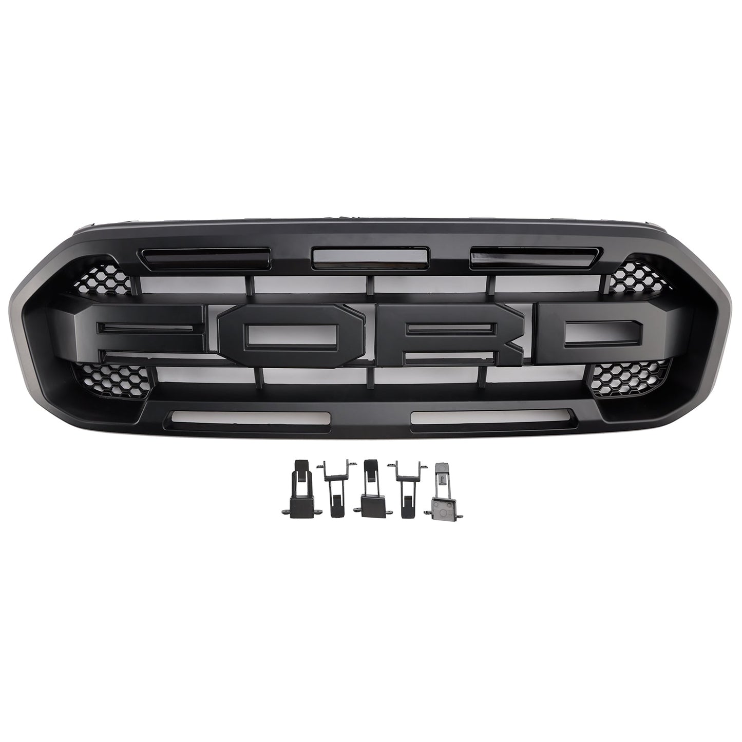 Black Raptor Style Front Bumper Grill Grille Fit Ford Ranger 2019-2023