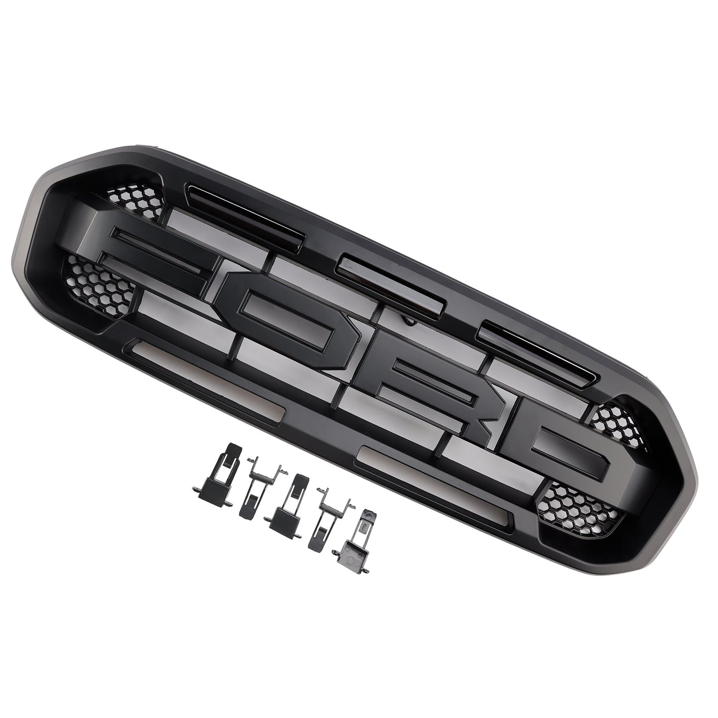 Black Raptor Style Front Bumper Grill Grille Fit Ford Ranger 2019-2023