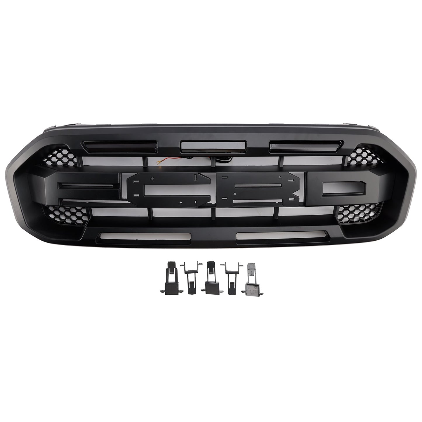 Black Raptor Style Front Bumper Grill Grille Fit Ford Ranger 2019-2023