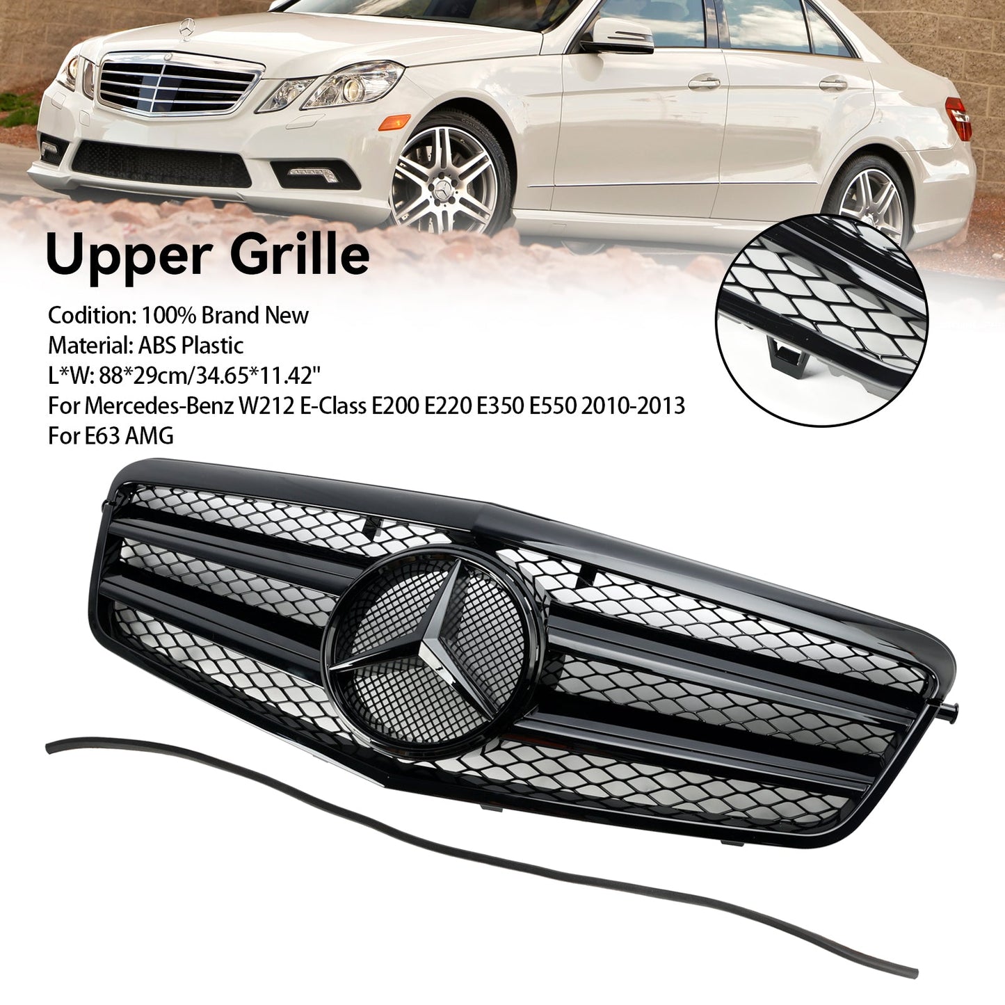 2010-2013 Mercedes Benz E Class W212 E350 E550 Front Bumper Grille Grill