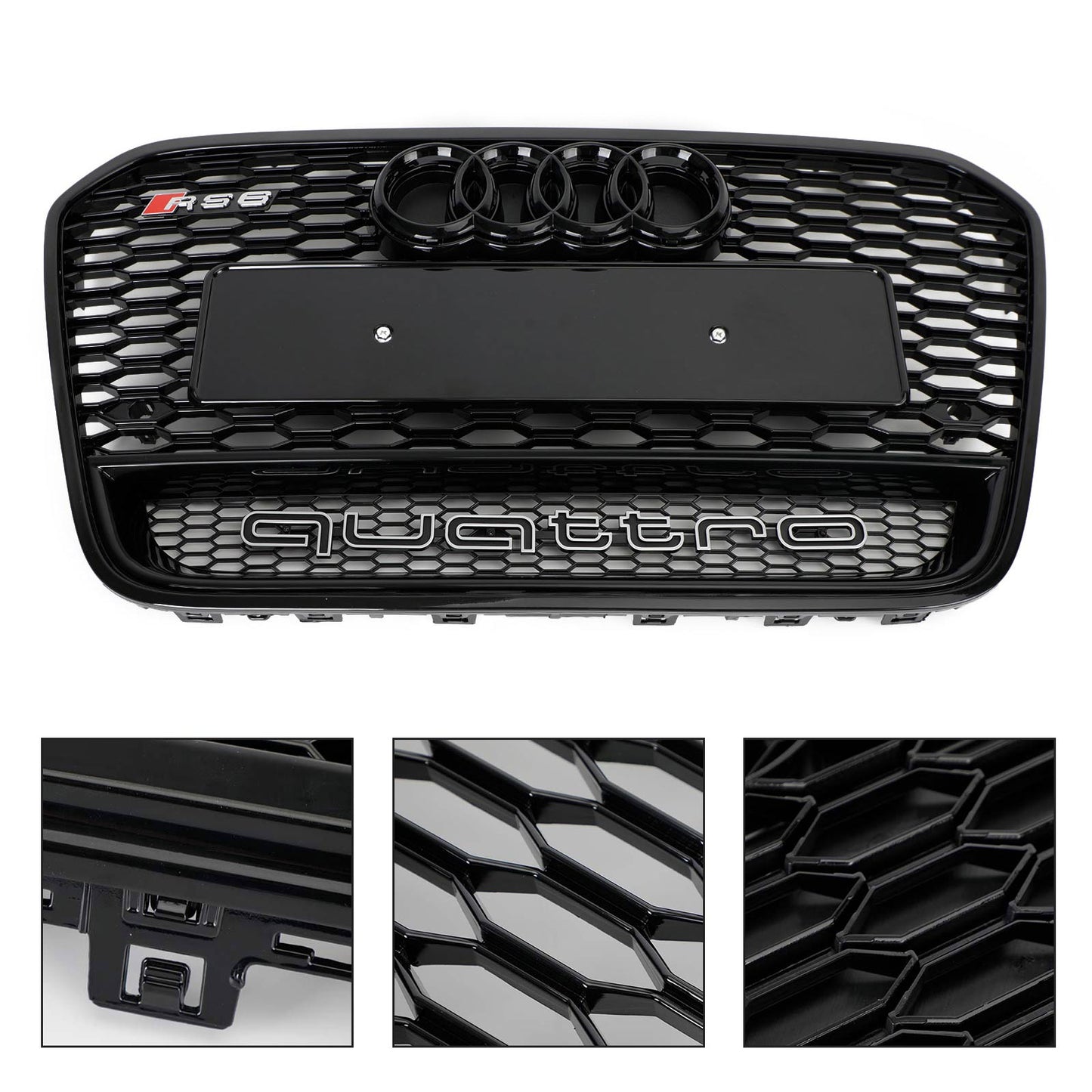 2012-2015 Audi A6 S6 C7 Front Mesh Honeycomb Grille Grill RS6 Style