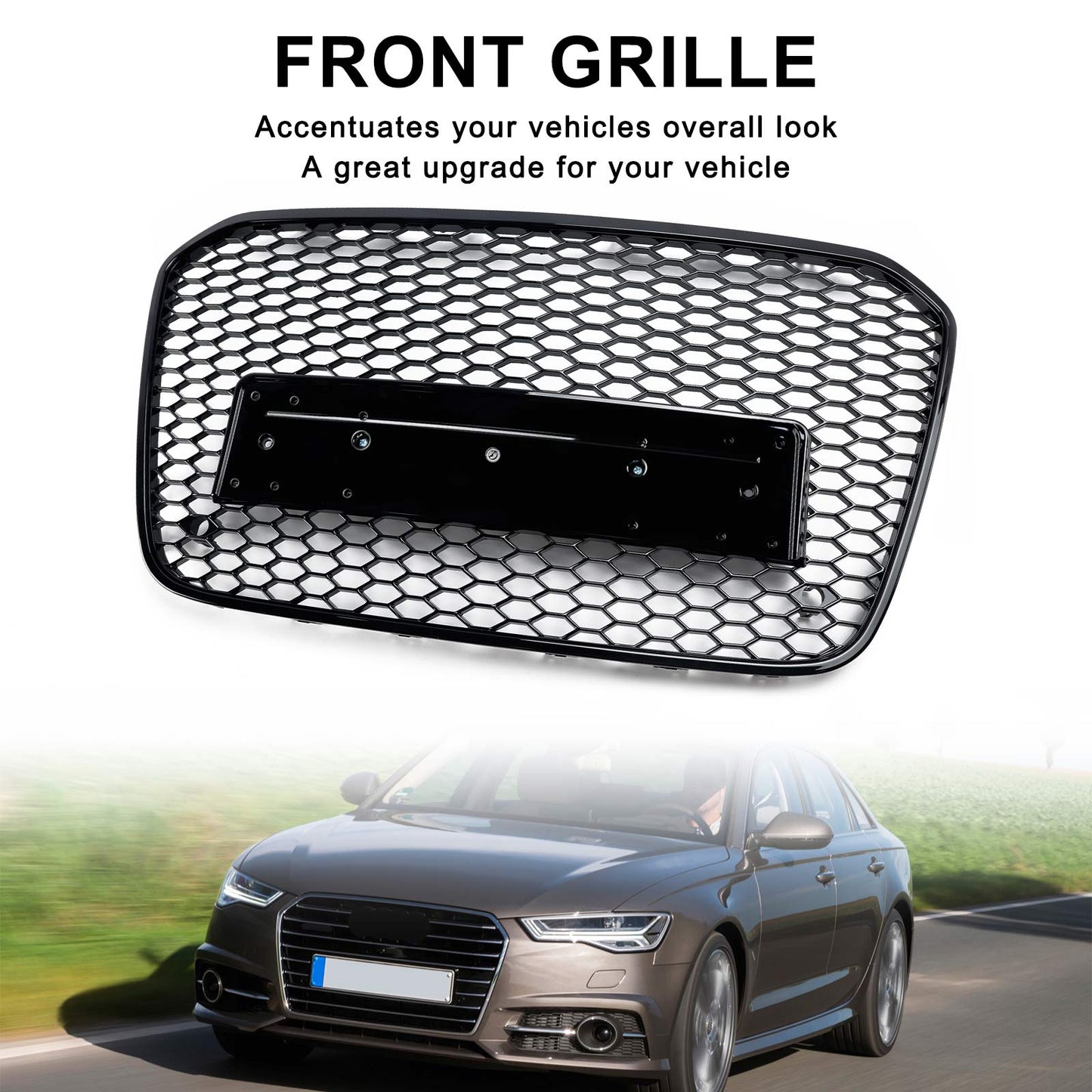 2012-2015 Audi A6 C7 S6 RS6 Style Honeycomb Front Bumper Grille Grill