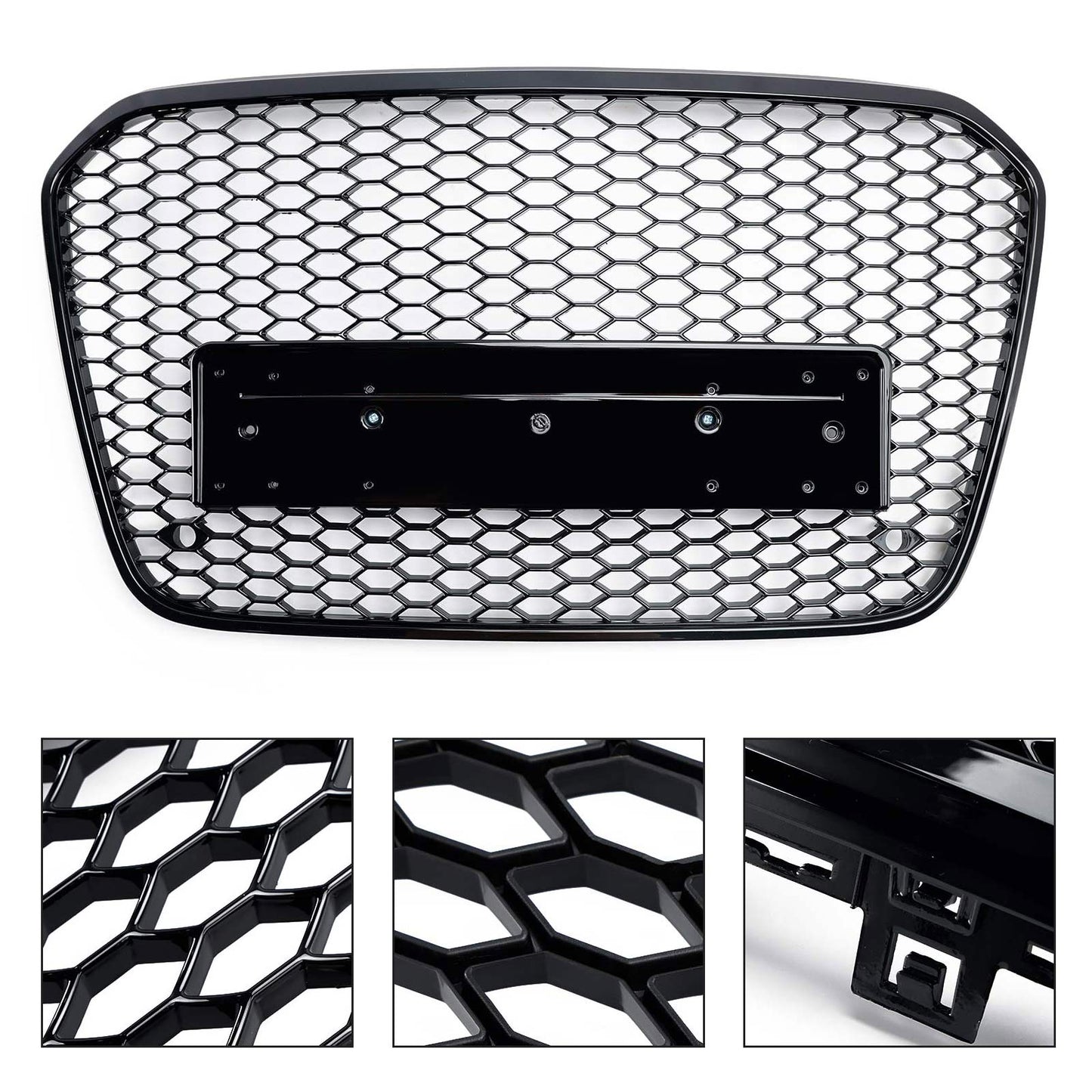 2012-2015 Audi A6 C7 S6 RS6 Style Honeycomb Front Bumper Grille Grill