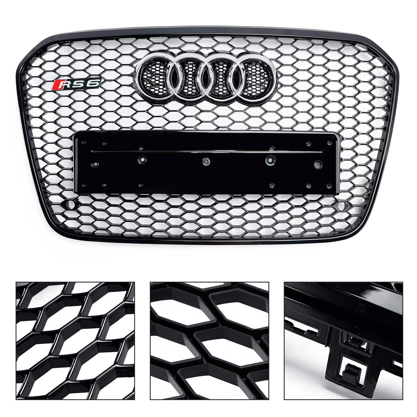 2012-2015 Audi A6 C7 S6 RS6 Style Honeycomb Front Bumper Grille Grill