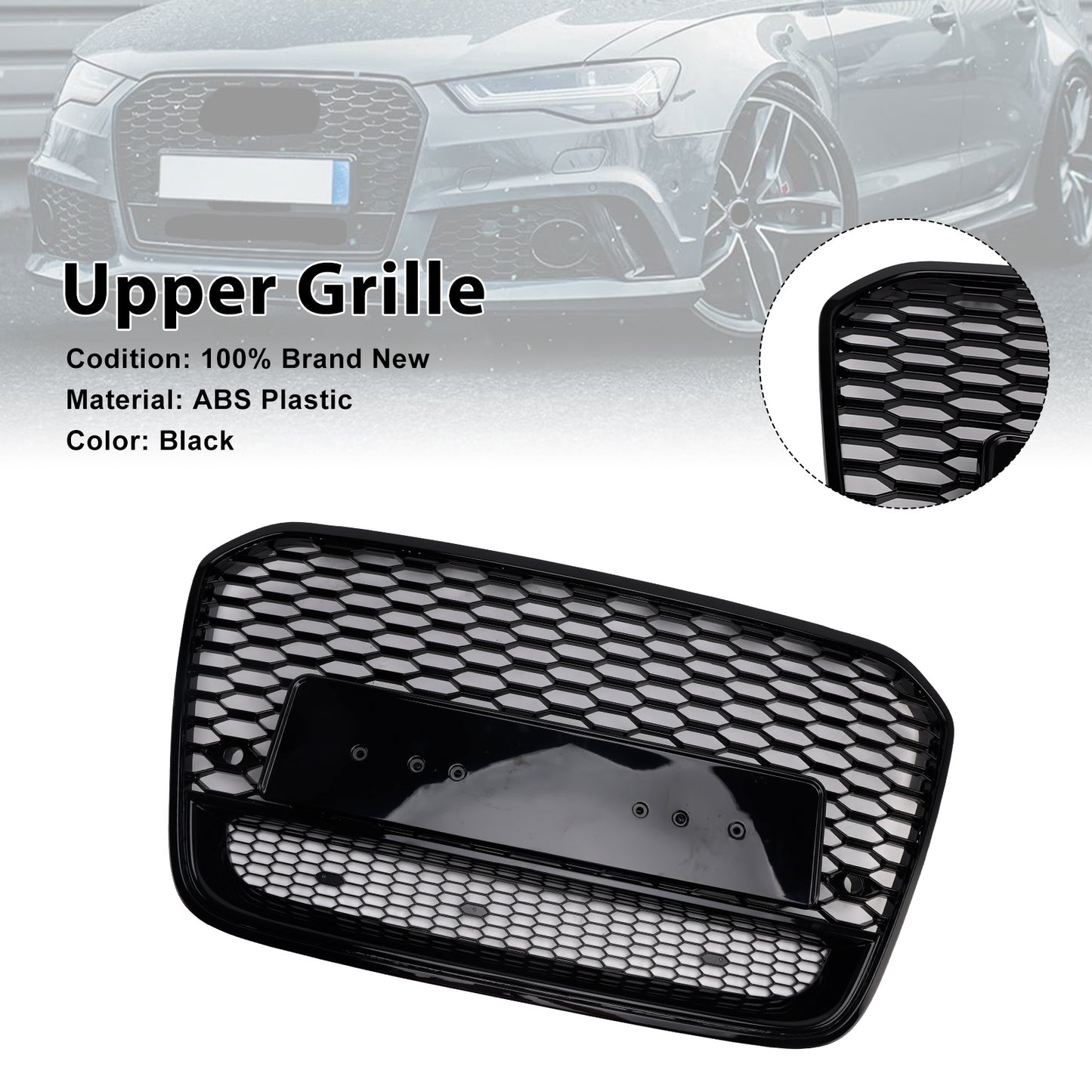 2012-2015 Audi A6 S6 C7 Front Mesh Honeycomb Grille Grill RS6 Style
