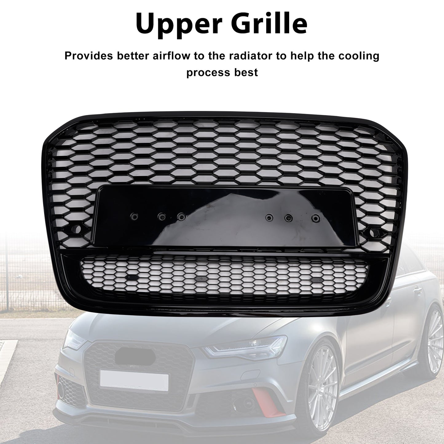 2012-2015 Audi A6 S6 C7 Front Mesh Honeycomb Grille Grill RS6 Style