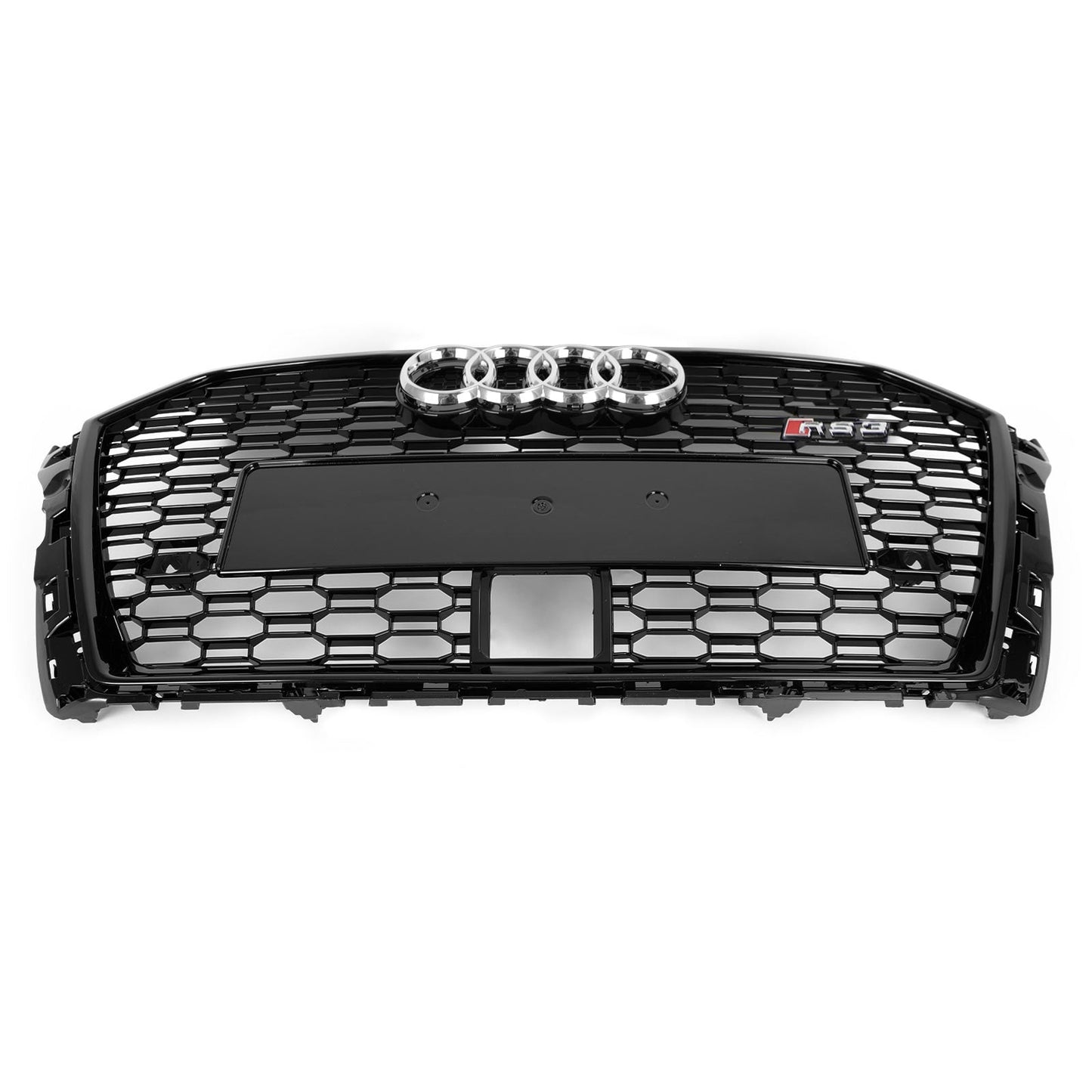 Audi A3 S3 2017-2019 Honeycomb Front Grille RS3 Style Gloss Black With ACC