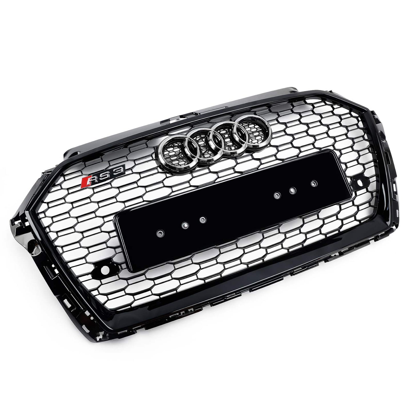 2017-2019 Audi A3 8V RS3 Style Honeycomb Mesh Front Bumper Grille Black