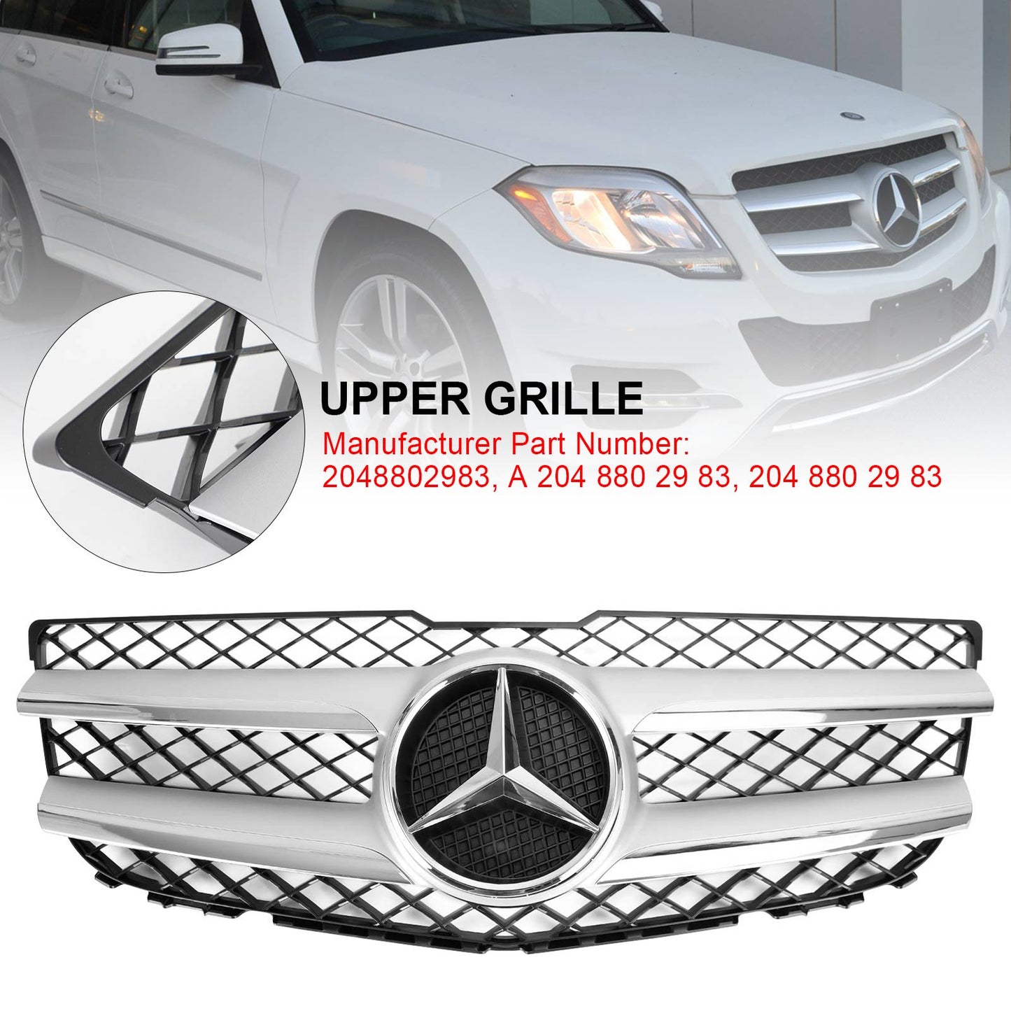 2012-2015 MERCEDES-BENZ GLK300 BASE SPORT UTILITY 4-DOOR Front Hood Bumper Grill Grille 2048802983