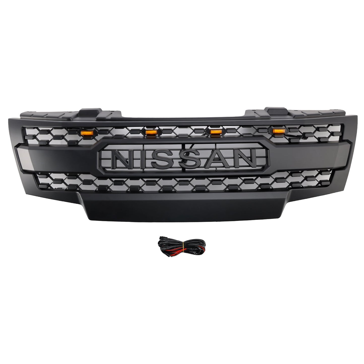 2009-2019 Nissan Frontier W/Led Lights Black Front Bumper Grill Grille