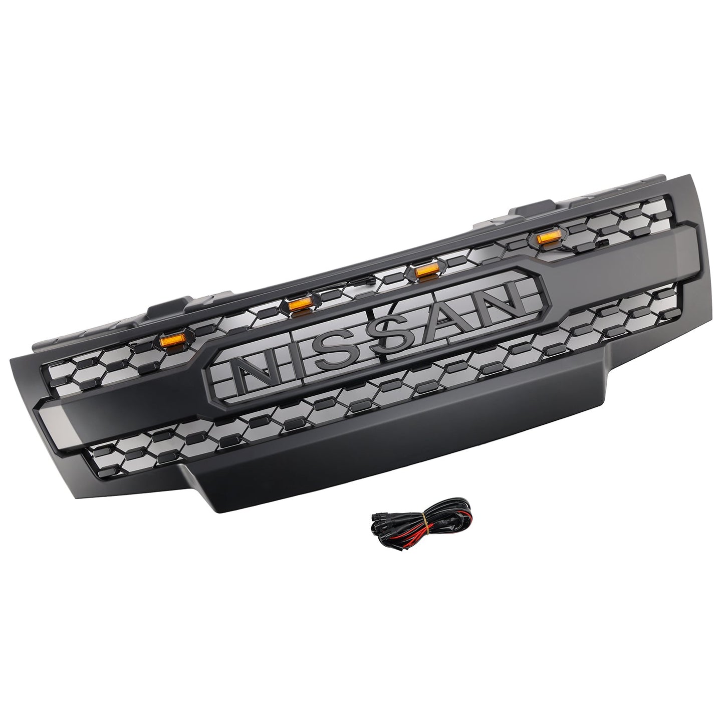 2009-2019 Nissan Frontier W/Led Lights Black Front Bumper Grill Grille