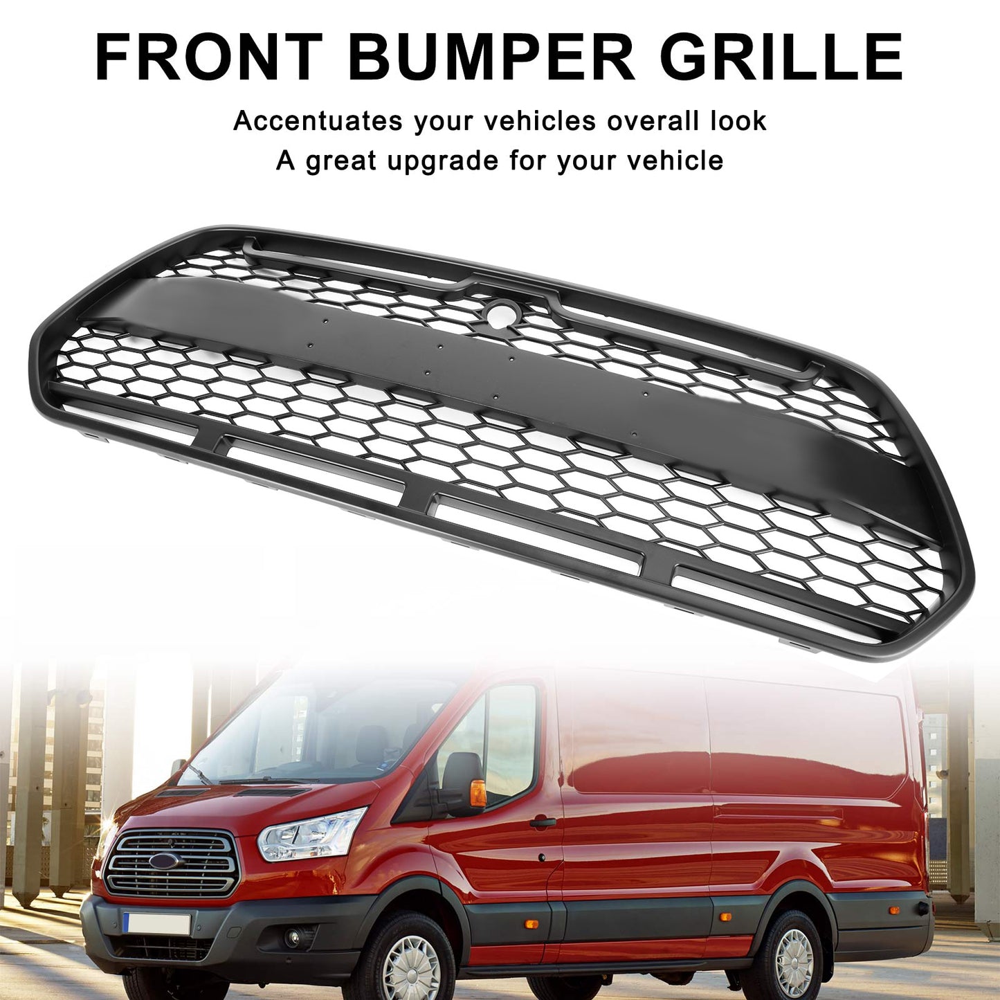 2015-2018 Ford Transit MK8 Matte Black Front Bumper Grille Grill Raptor