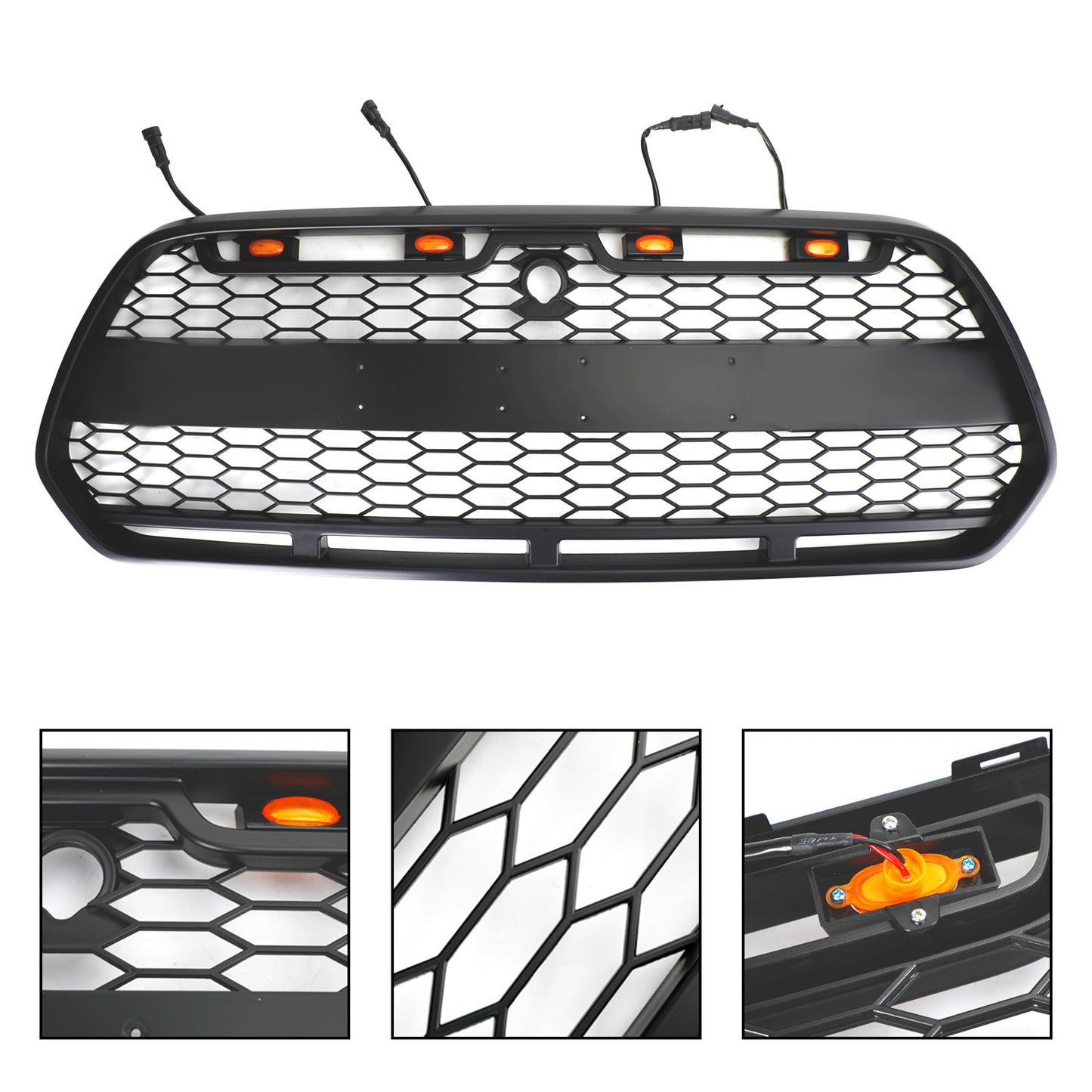 2015-2018 Ford Transit MK8 Raptor Front Bumper Grille Grill w/LED Matte Black