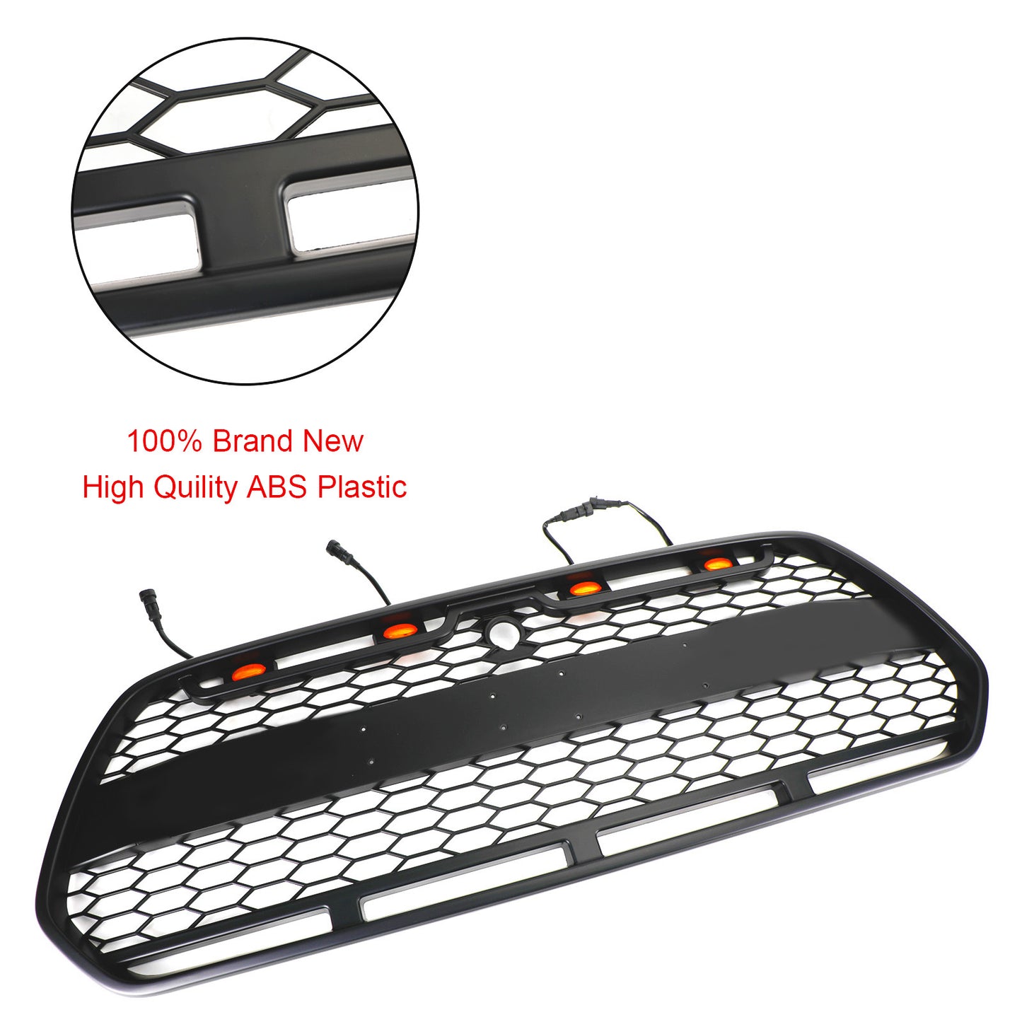 Ford Transit MK8 Raptor 2015-2018 Front Bumper Grille Grill w/LED Matte Black
