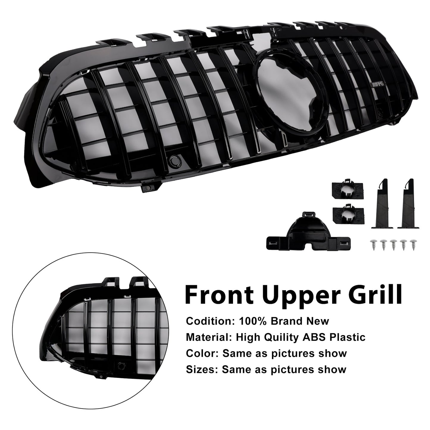 2019-2023 Mercedes Benz A-Class W177 GT-Style Front Bumper Grille Black