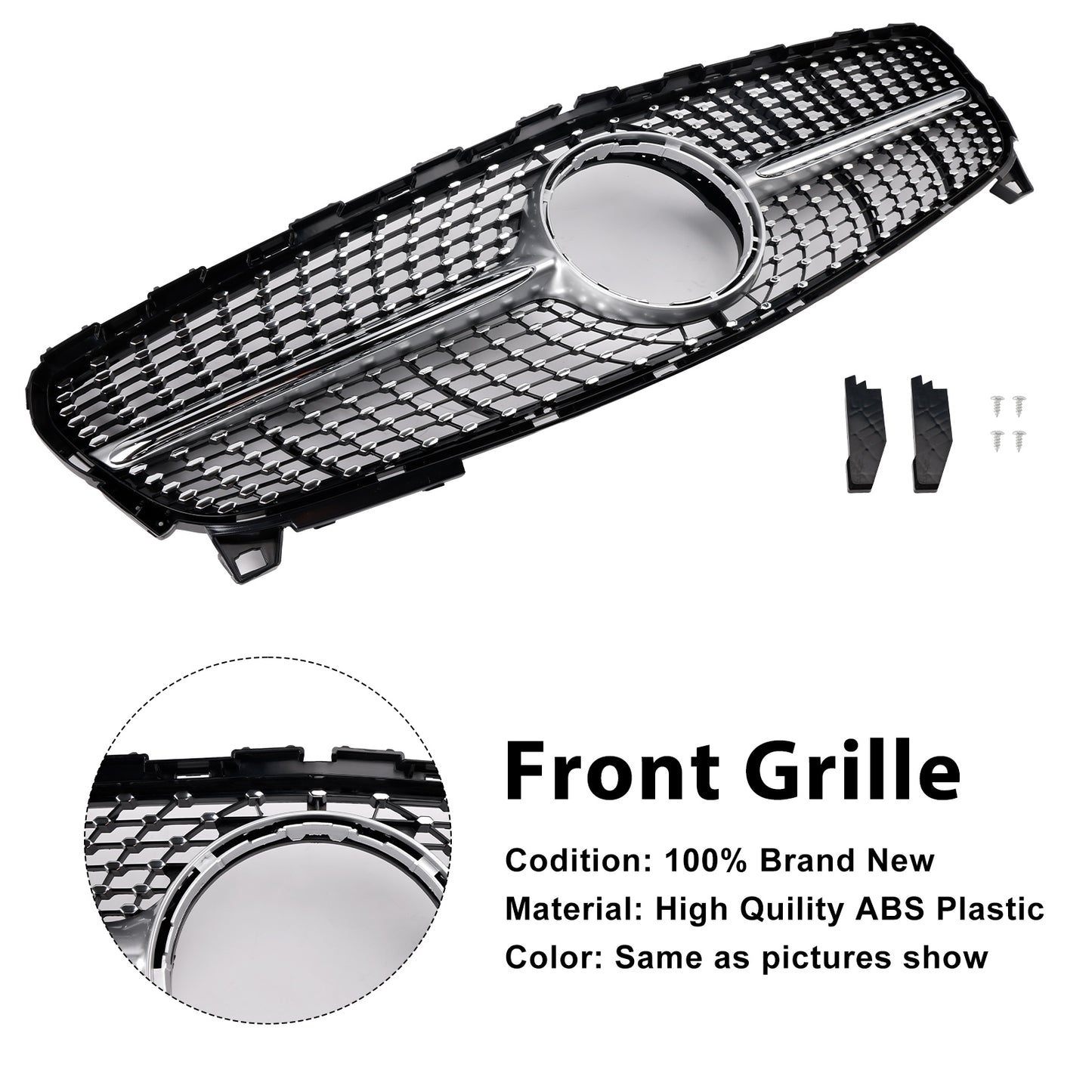 2016-2018 MERCEDES BENZ A CLASS W176 Front Bumper Grill Grille Diamond