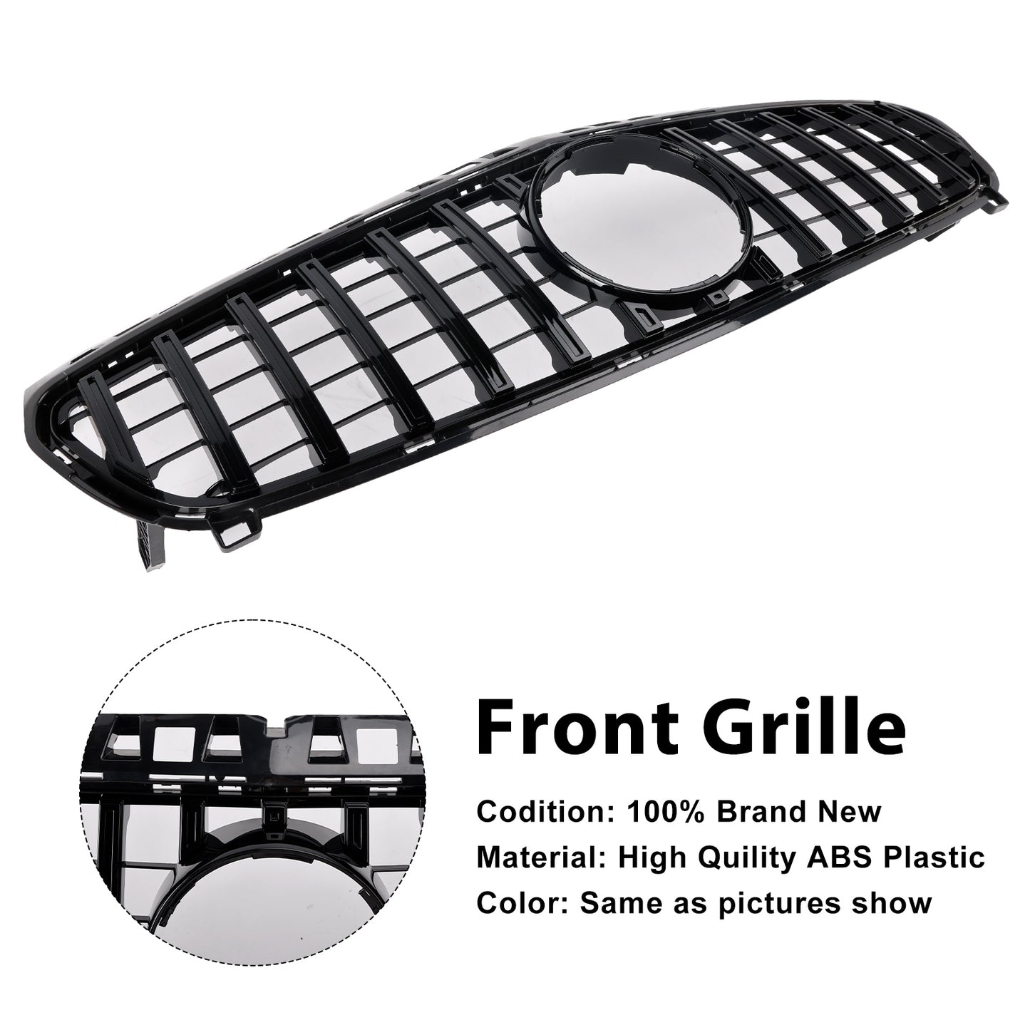 2013-2015 Mercedes Benz A CLASS W176 Front Bumper Grill Grille Gloss Black