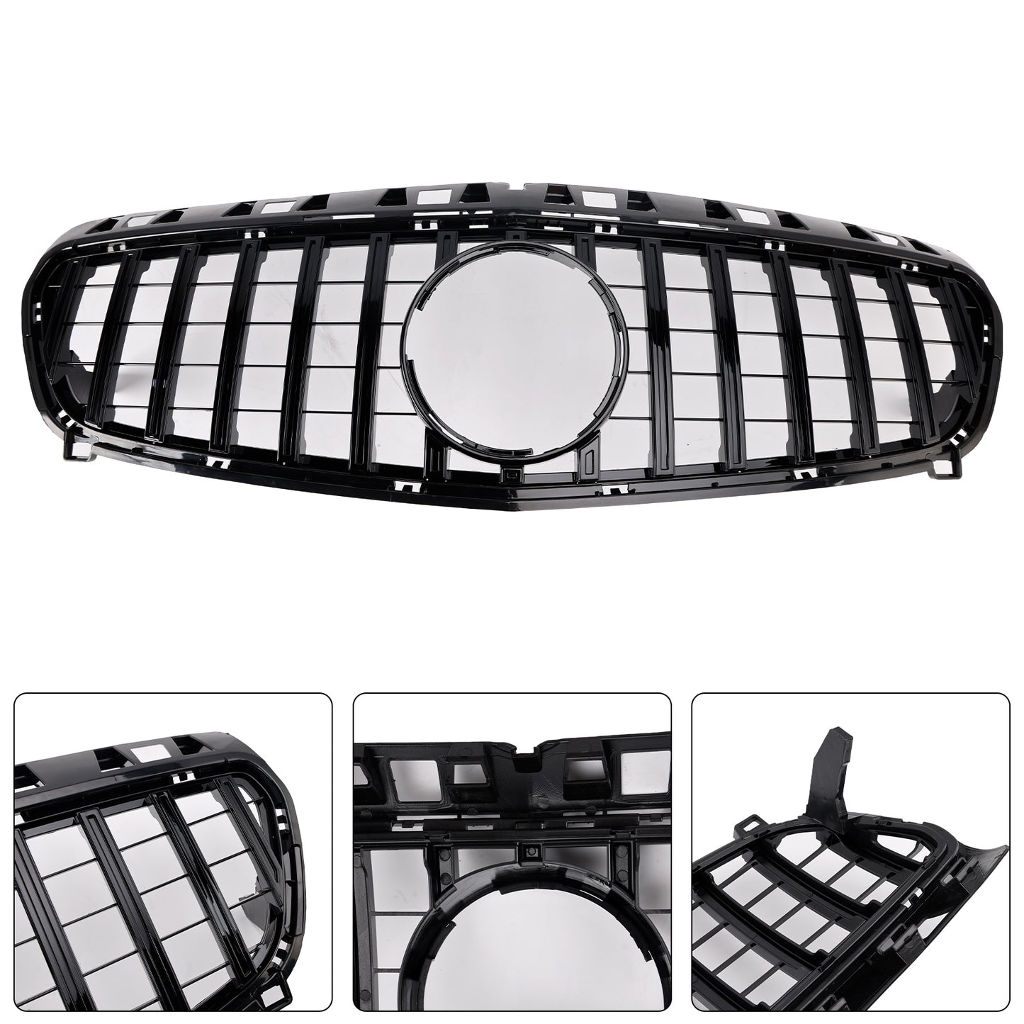 2013-2015 Mercedes Benz A CLASS W176 Front Bumper Grill Grille Gloss Black