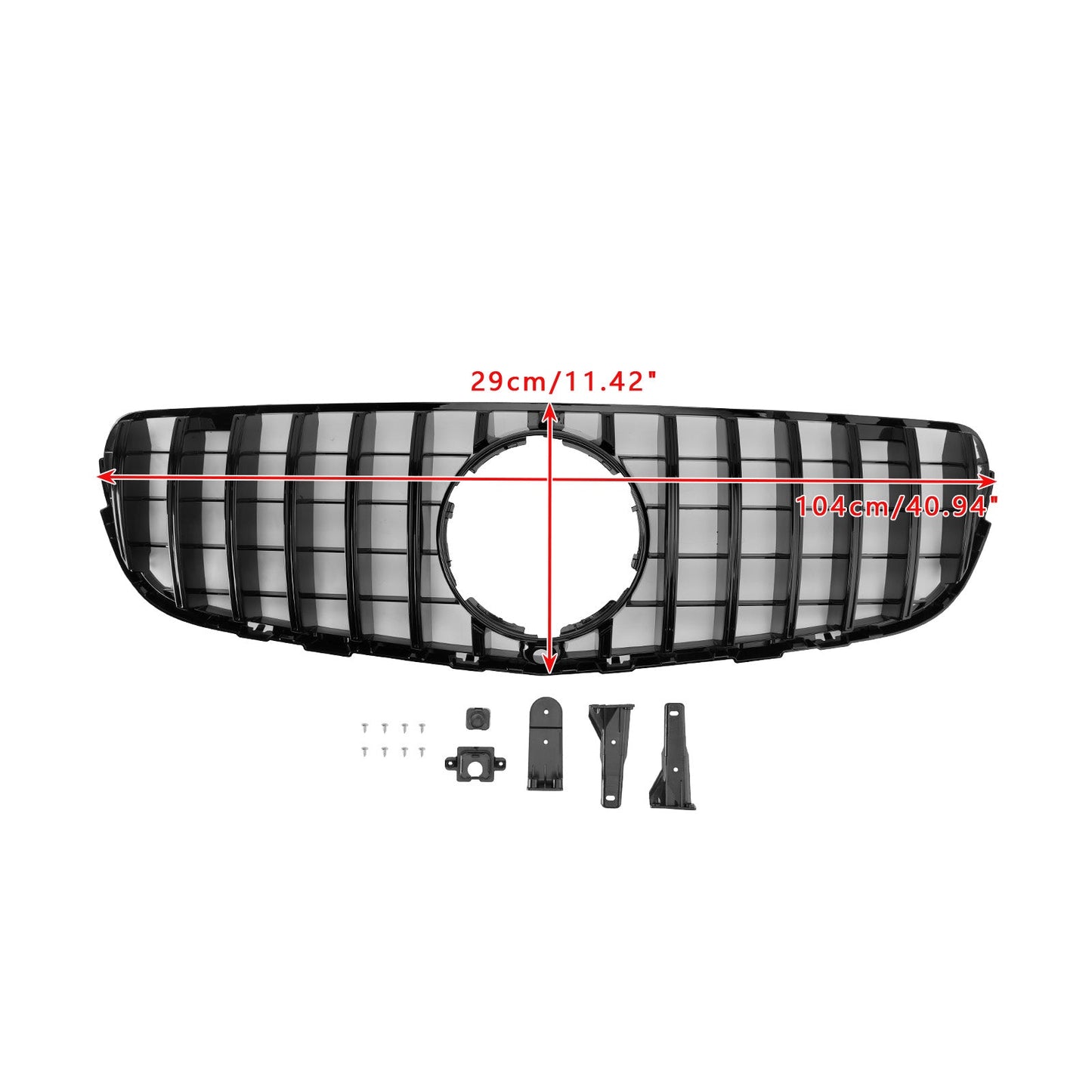 2015-2019 Mercedes Benz GLC X253 C253 Front Bumper Grill Grille Gloss Black