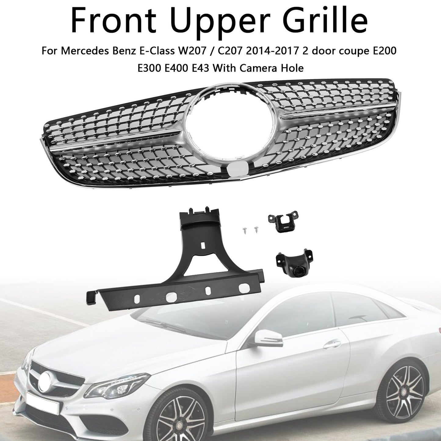 2014-2017 Mercedes E-CLASS W207 Coupe Diamond Front Bumper Grill Grille