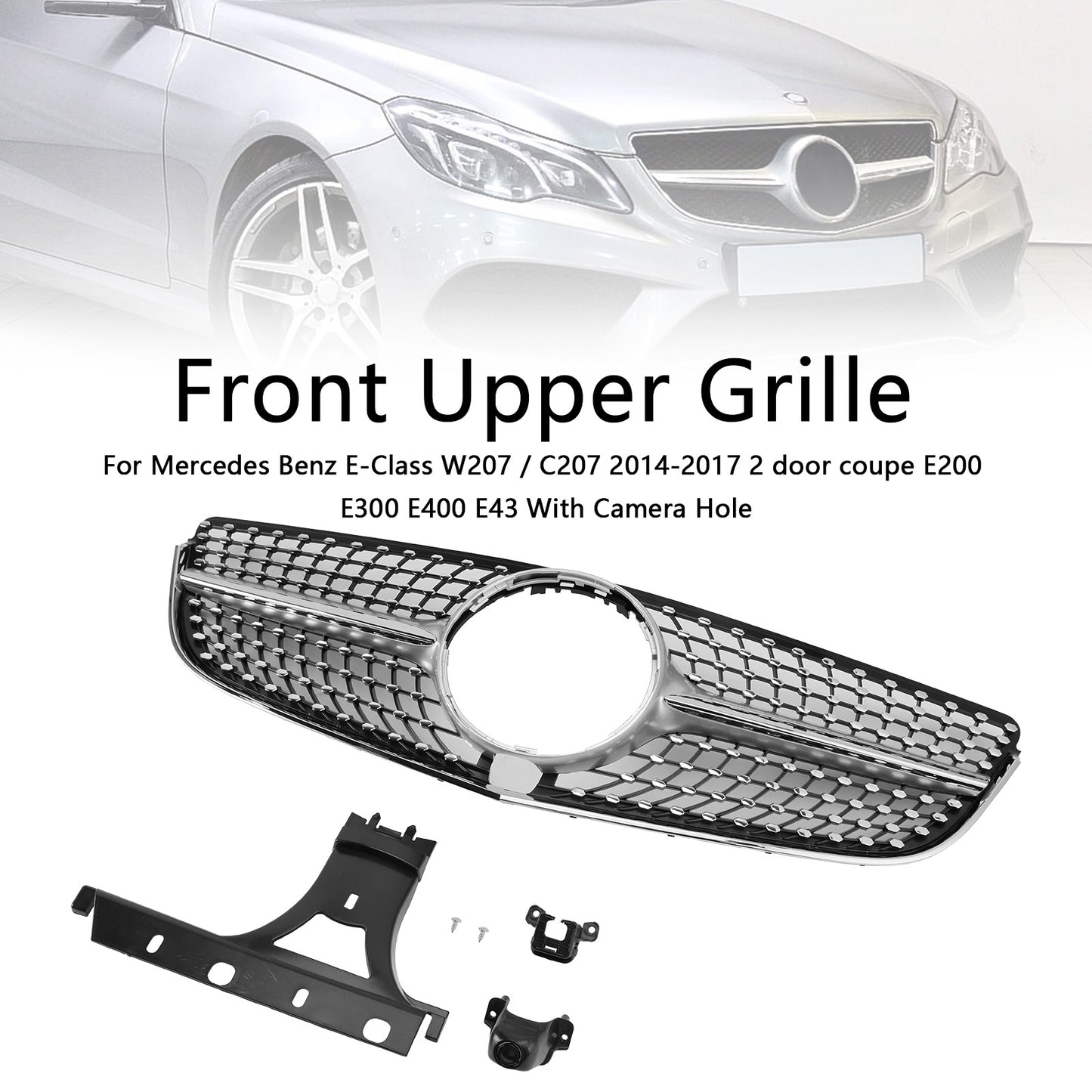 Mercedes E-CLASS W207 C207 Coupe 2014-2017  Diamond Front Bumper Grill Grille