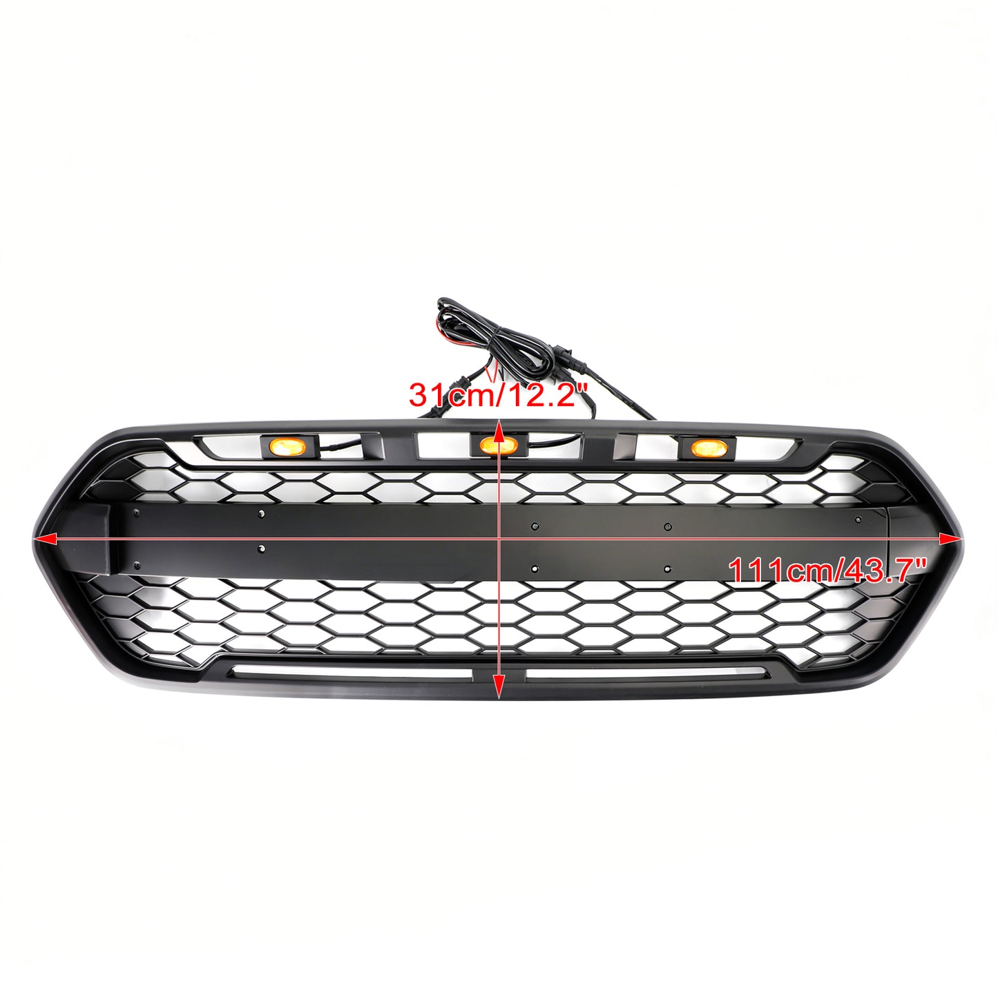 2018-2023 Ford Transit Custom Trail W/ 3LED Matte Black Front Bumper Grille