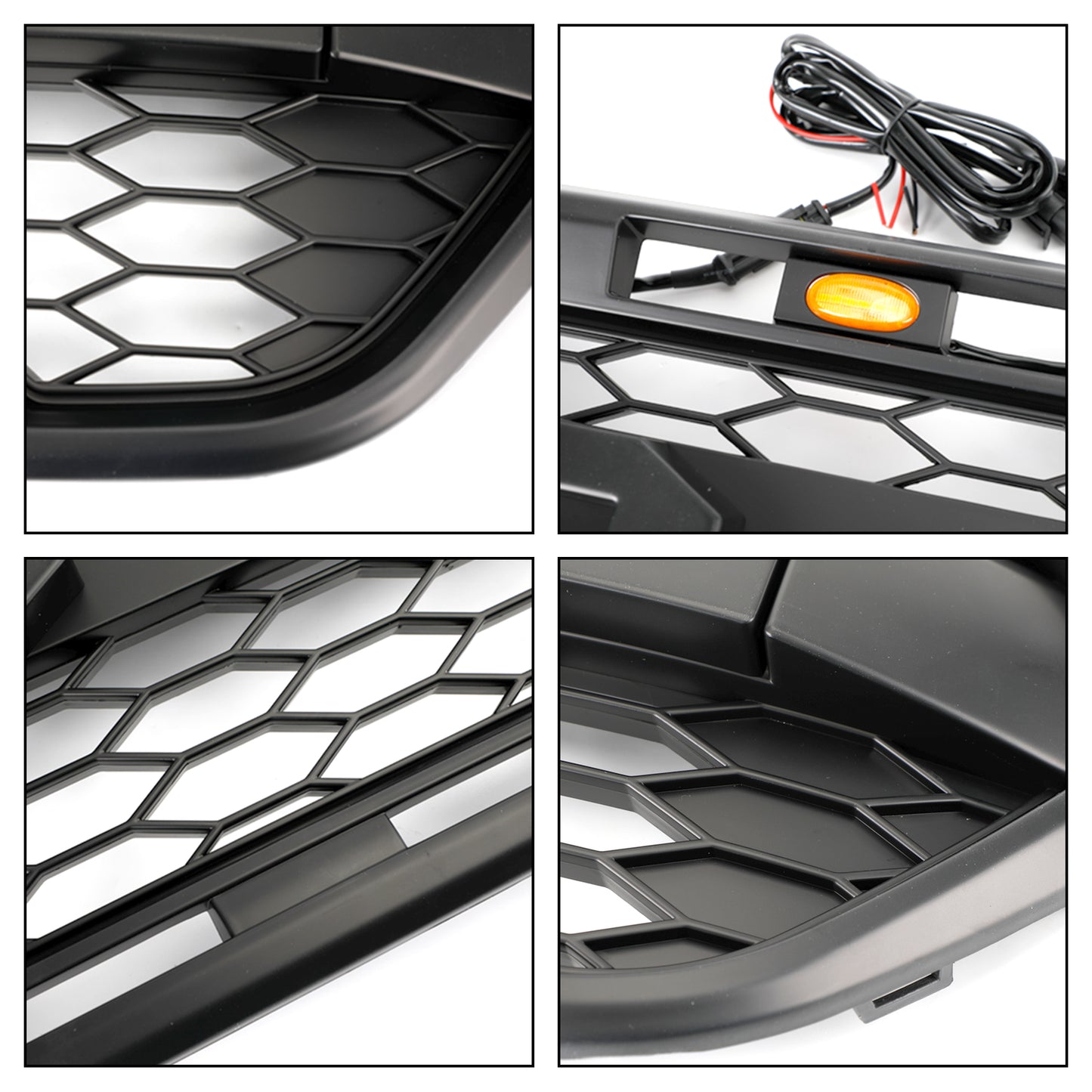 Raptor Style 2018-2023 Ford Transit Custom Trail W/ 3LED Matte Black Front Bumper Grille