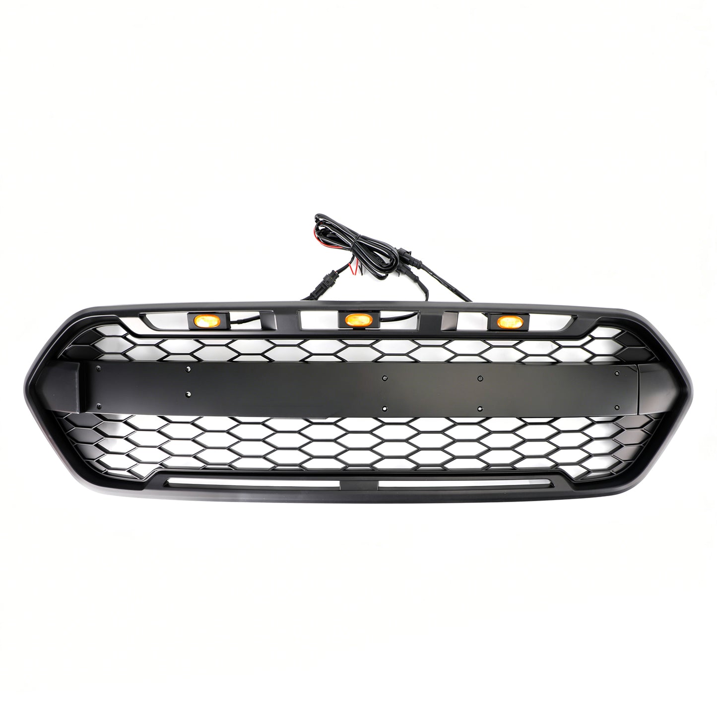 Raptor Style 2018-2023 Ford Transit Custom Trail W/ 3LED Matte Black Front Bumper Grille