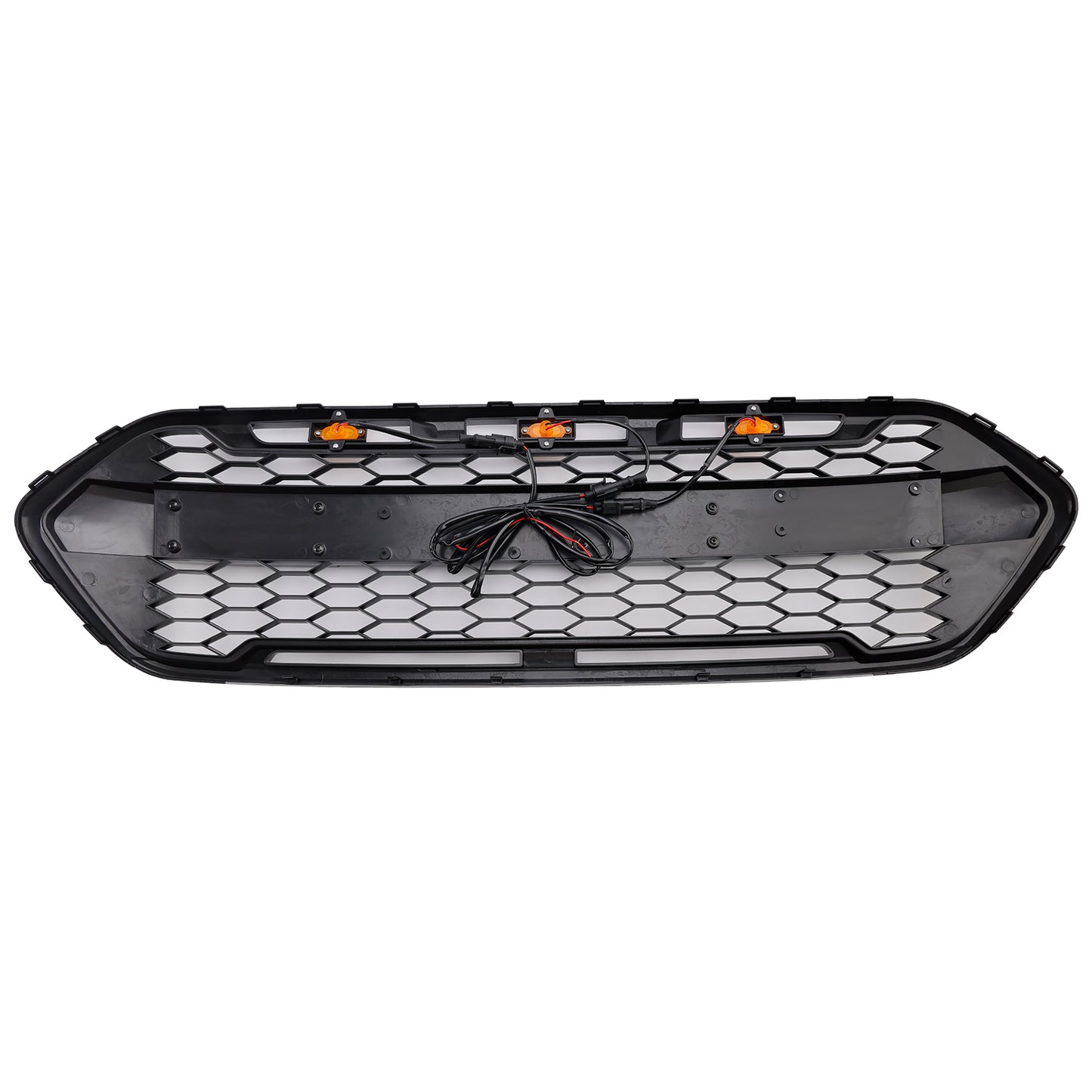 2018-2023 Gloss Black Ford Transit Custom Trail Front Bumper Grille W/ 3LED