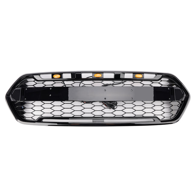 2018-2023 Gloss Black Ford Transit Custom Trail Front Bumper Grille W/ 3LED