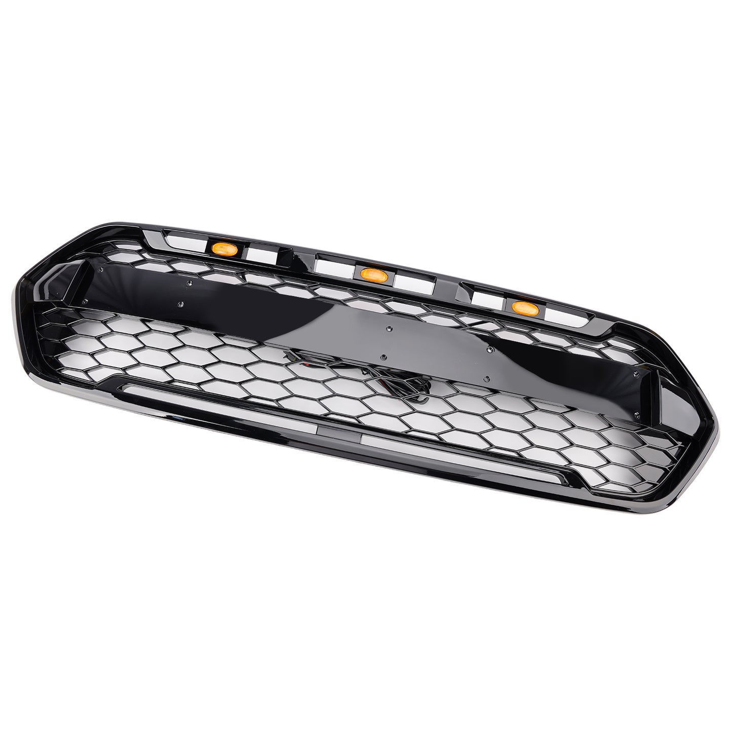 2018-2023 Gloss Black Ford Transit Custom Trail Front Bumper Grille W/ 3LED