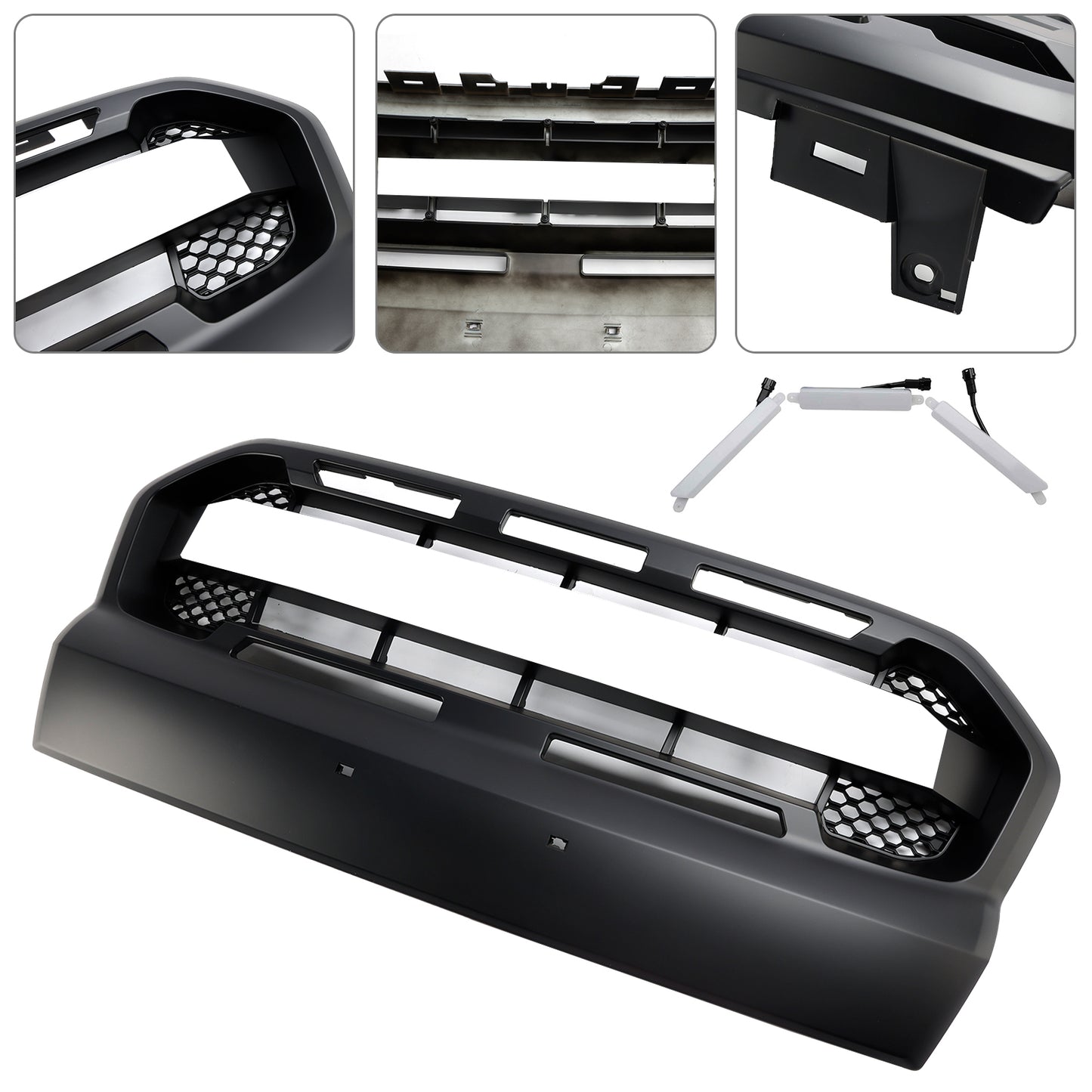 2015 2016 2017 2018 2019 Ford Ranger T7 W/LED Raptor Style Front Bumper Grill Grille