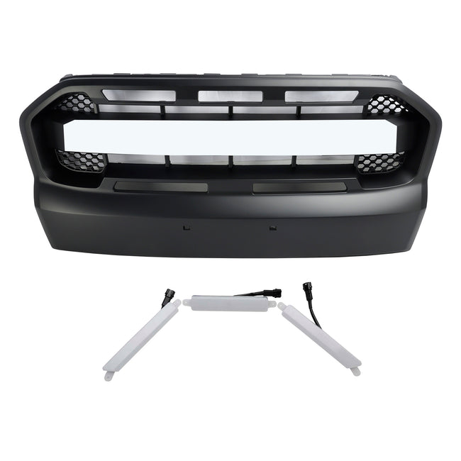 2015-2019 Ford Ranger T7 W/LED Raptor Style Front Bumper Grill Grille