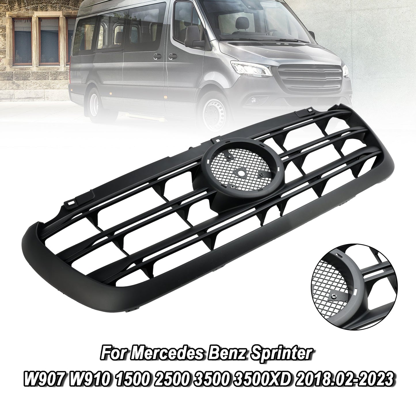 2018.02-2023 Mercedes Benz Sprinter W907 W910 1500 2500 3500 3500XD Front Bumper Grille Grill