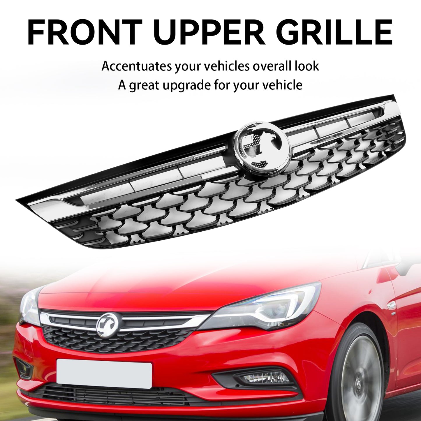 2015-2019 OPEL For VAUXHALL ASTRA K Facelift Front Bumper Grill Grille Black Chrome