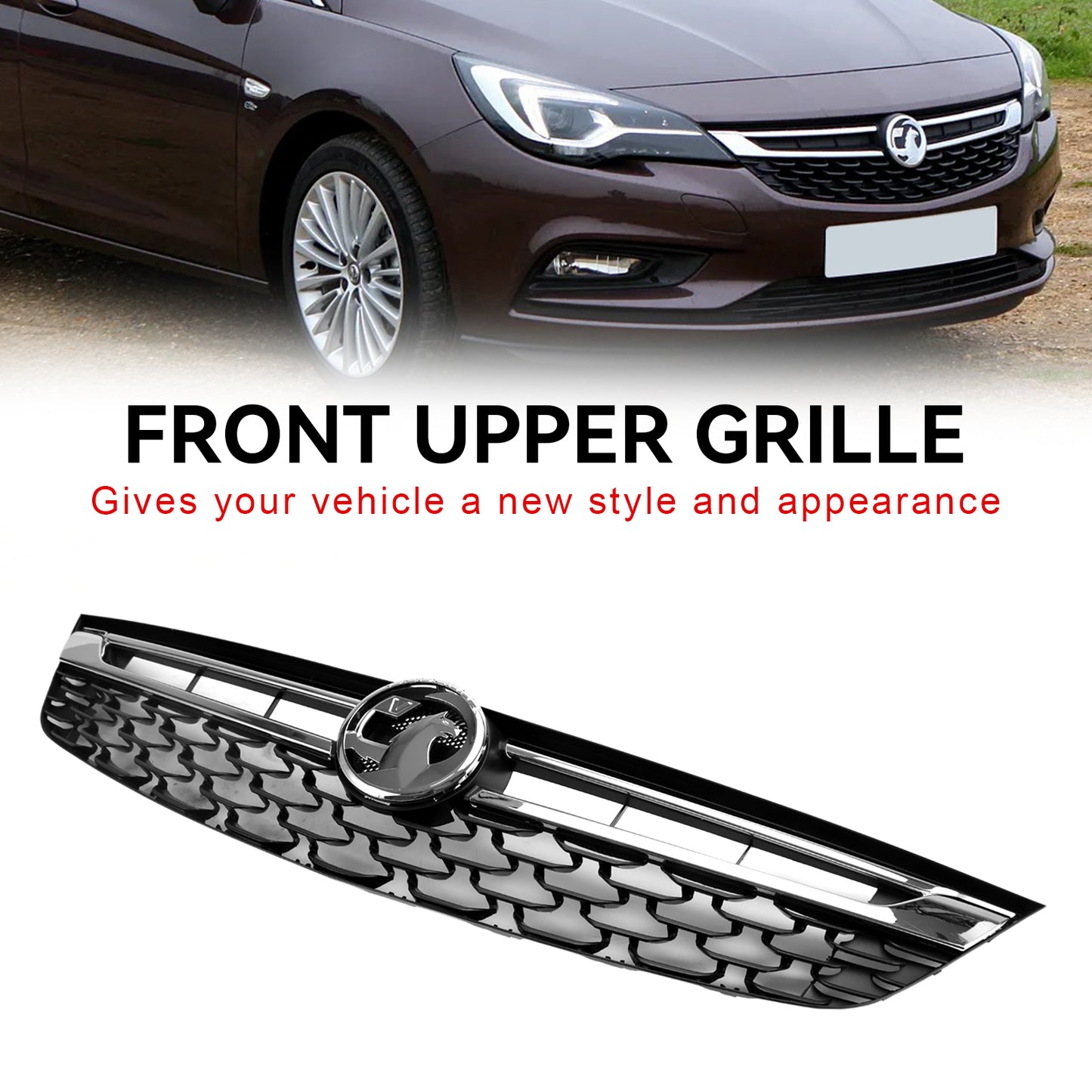 2015-2019 OPEL For VAUXHALL ASTRA K Facelift Front Bumper Grill Grille Black Chrome