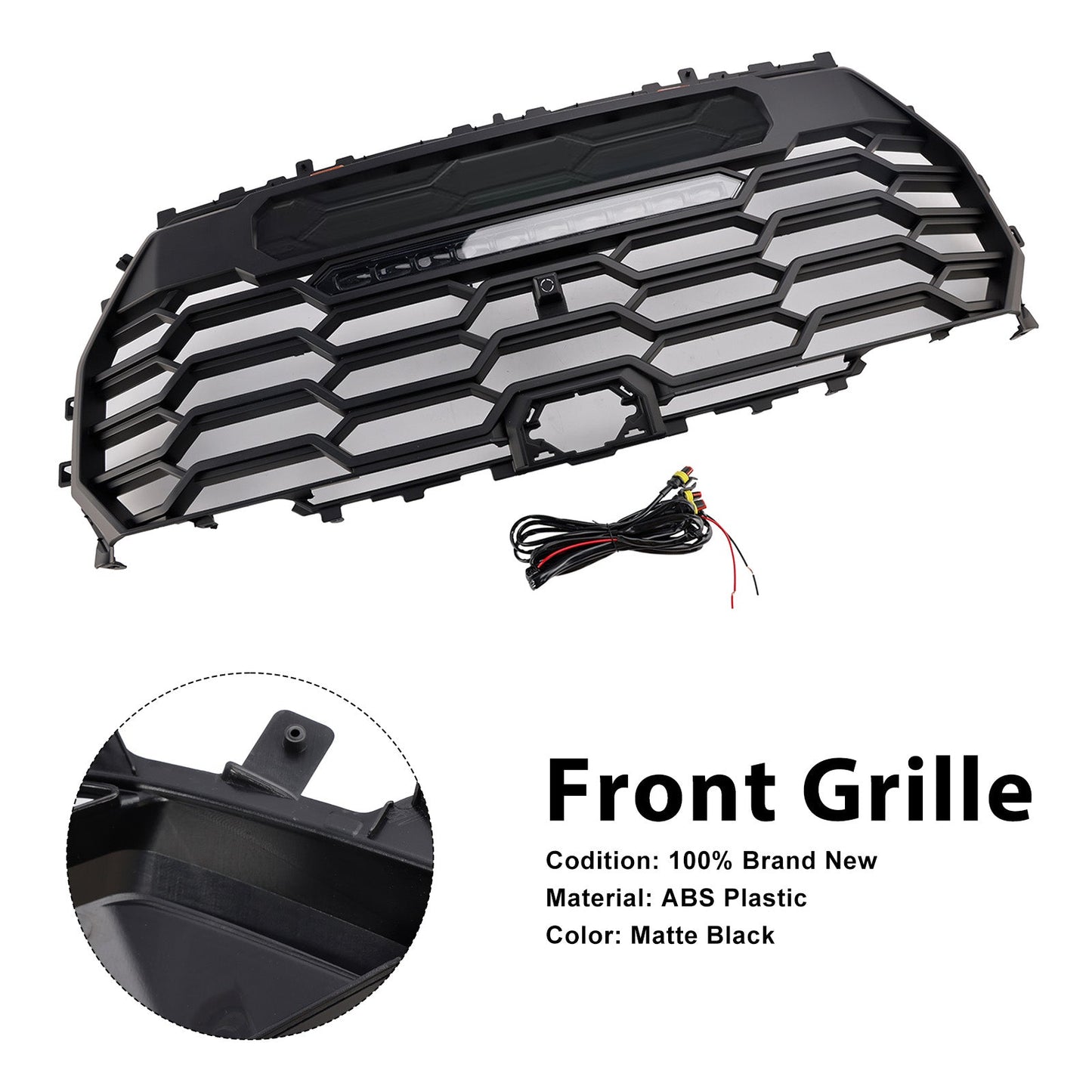 2022-2025 Fit Toyota Tundra TRD PRO Matte Black Front Bumper Grille Grill 53101-0C220