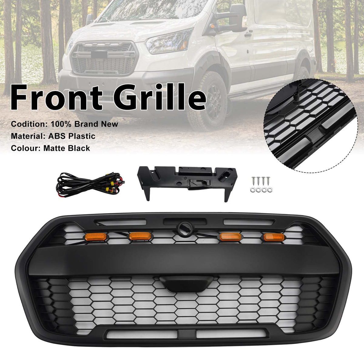 2019-Onwards Ford Transit MK8 Trail Raptor Style Front Bumper Grille 2467809