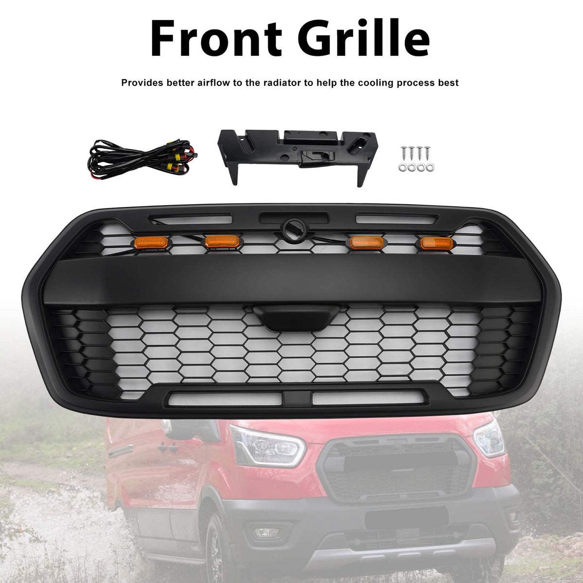 2019-Onwards Ford Transit MK8 Trail Raptor Style Front Bumper Grille 2467809