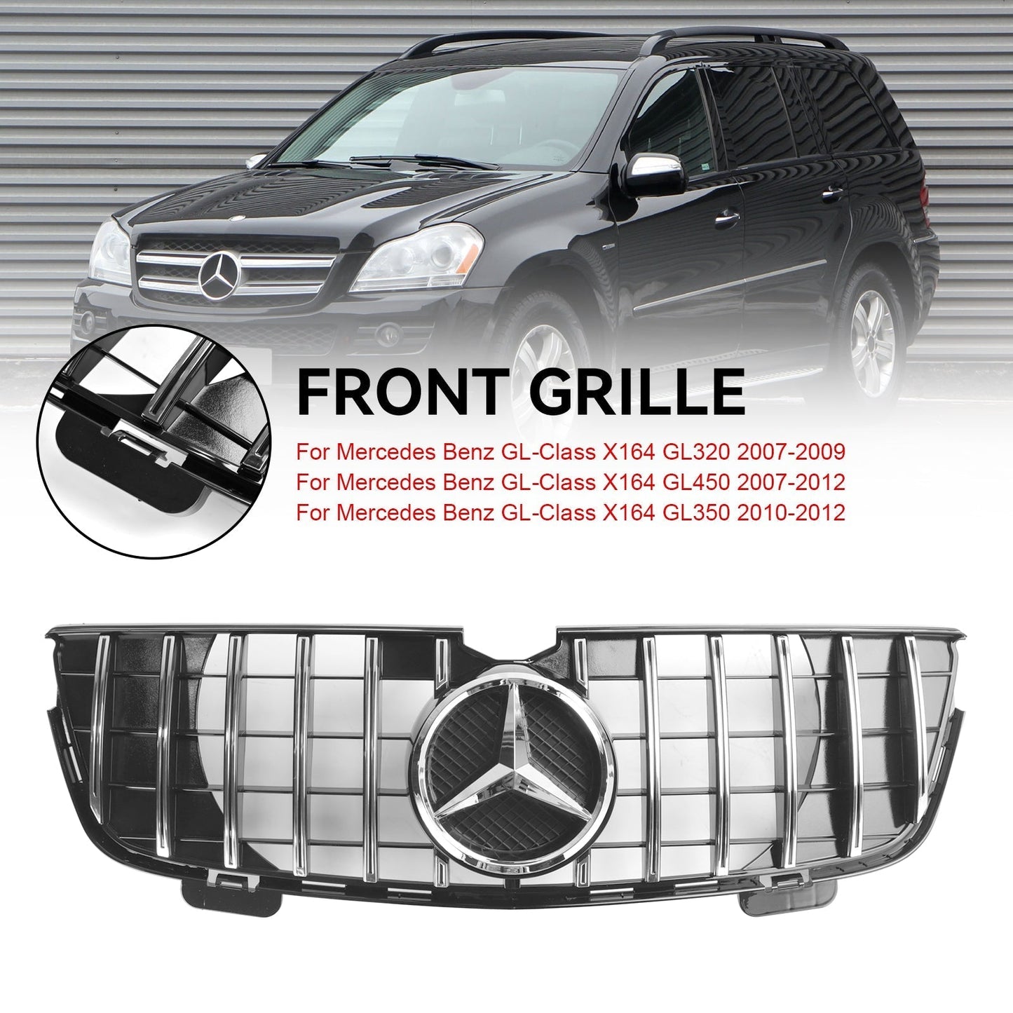 2007-2012 Mercedes Benz GL-Class X164 GL450 GT Front Bumper Grille Grill