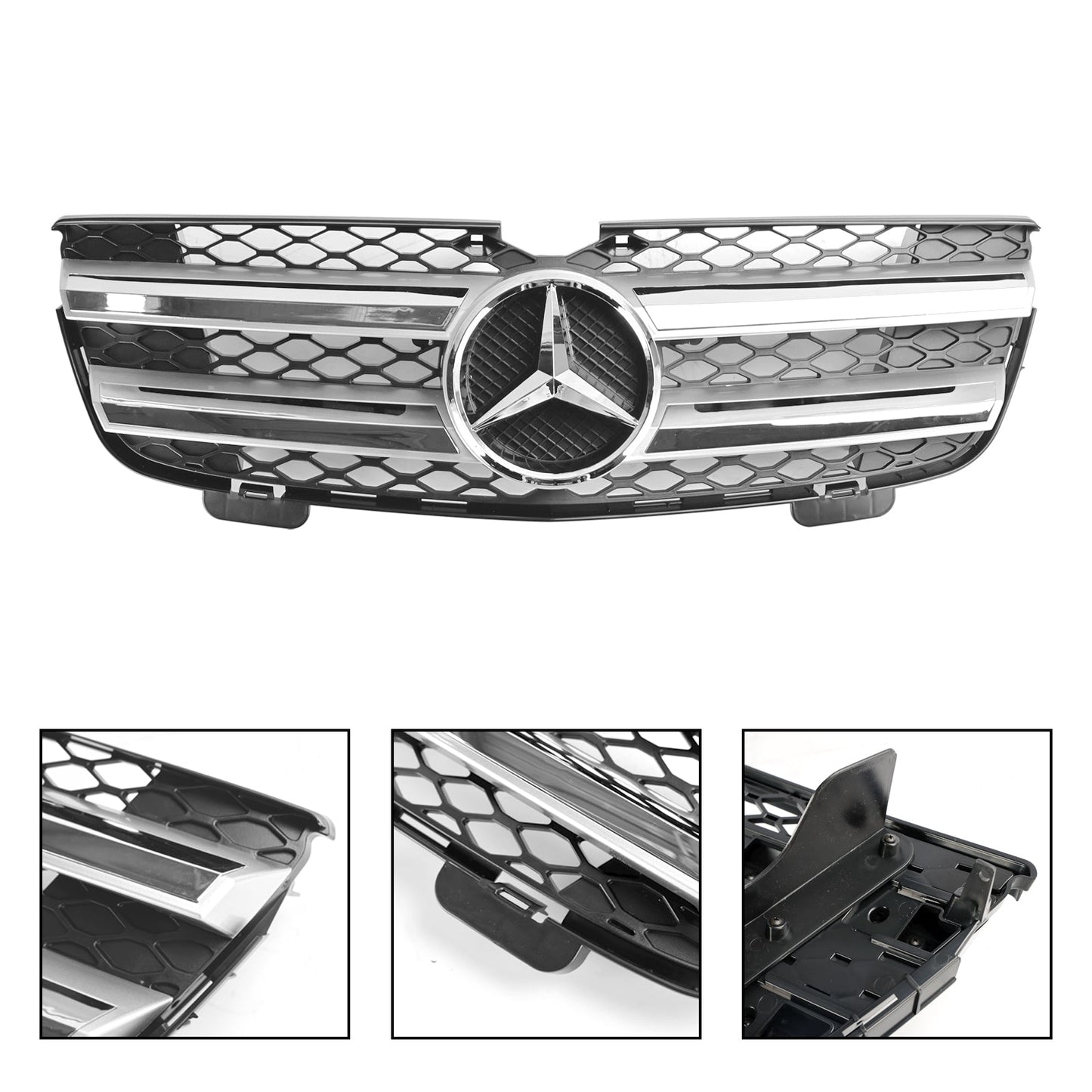 Front Bumper Grille Grill Fit Mercedes Benz GL-Class X164 2007-2009 Chrome