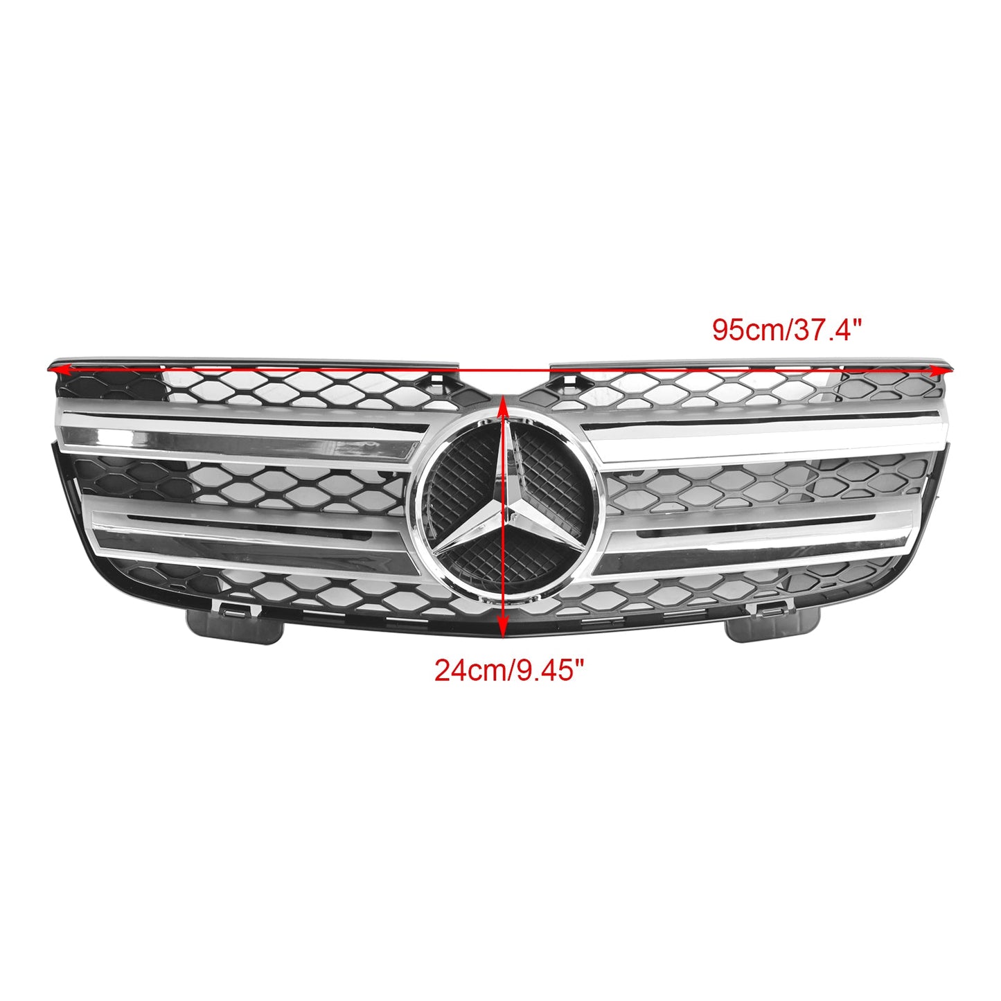 Front Bumper Grille Grill Fit Mercedes Benz GL-Class X164 2007-2009 Chrome