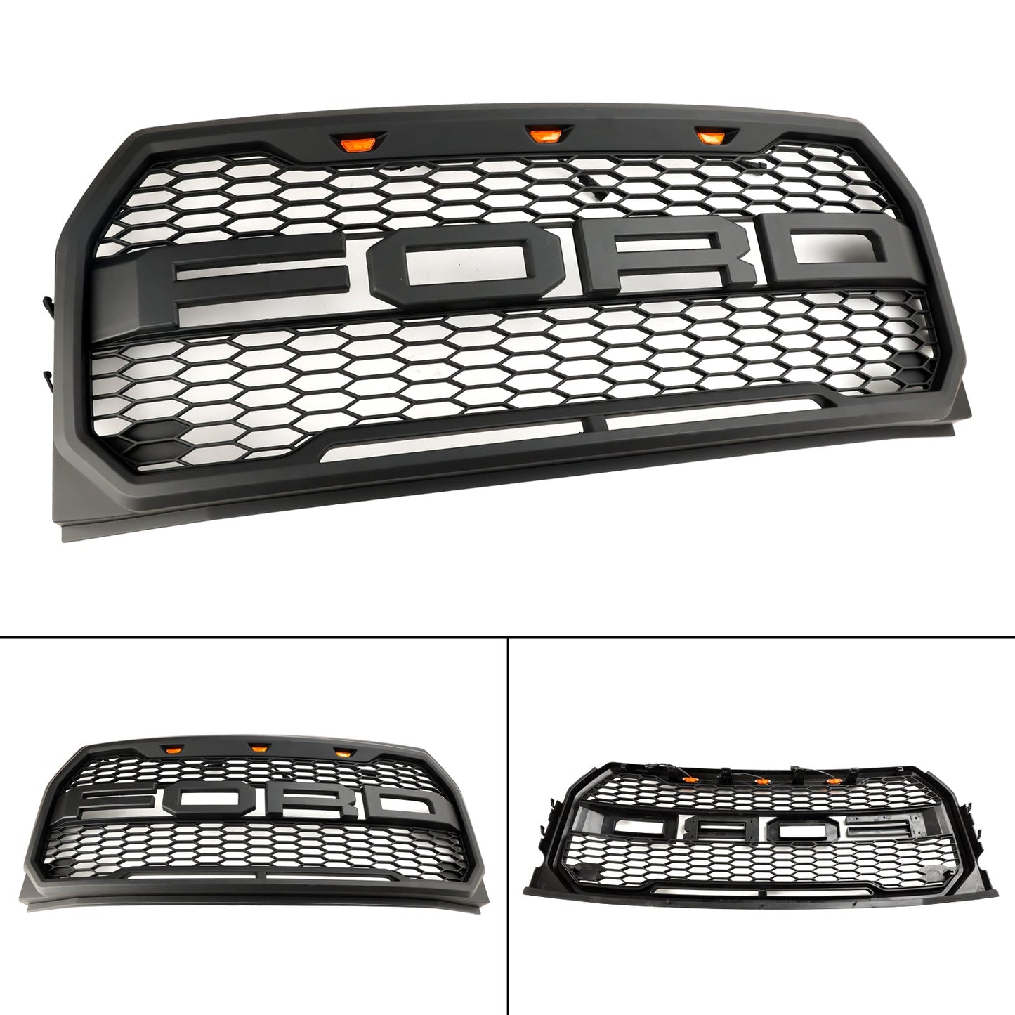 2015 2016 2017 Ford F150 Raptor Style W/ LED Replacement Front Bumper Grill Grille