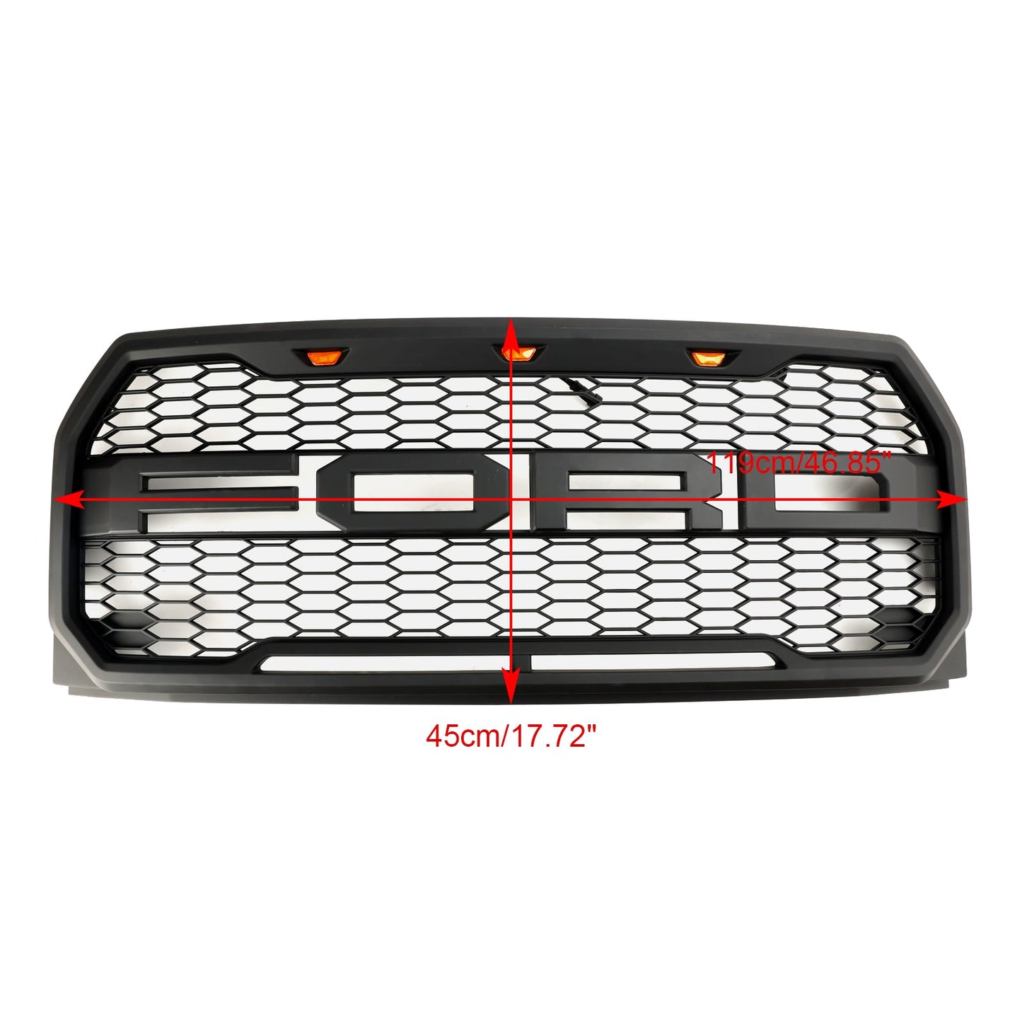 2015 2016 2017 Ford F150 Raptor Style W/ LED Replacement Front Bumper Grill Grille