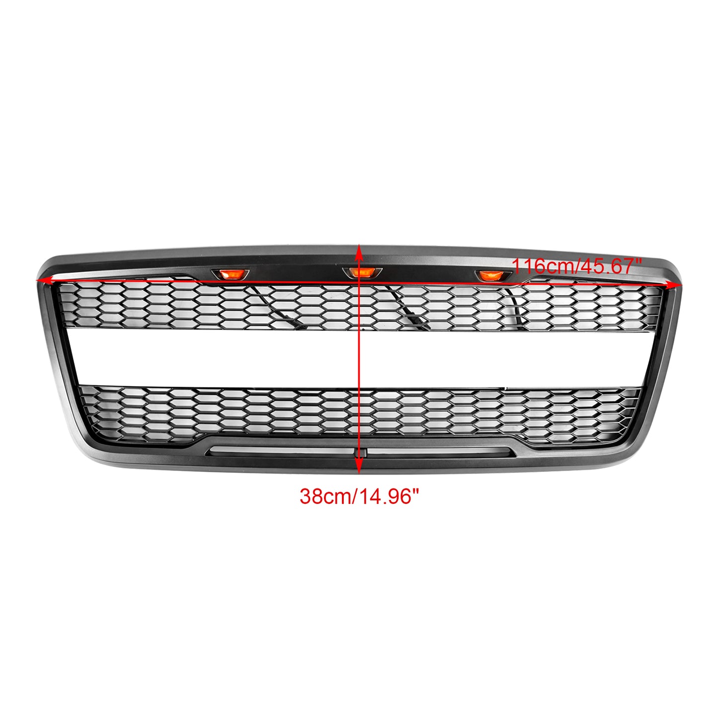 Raptor Style Front Mesh Hood Grille Grill Fit Ford F150 2004-2008 With LED