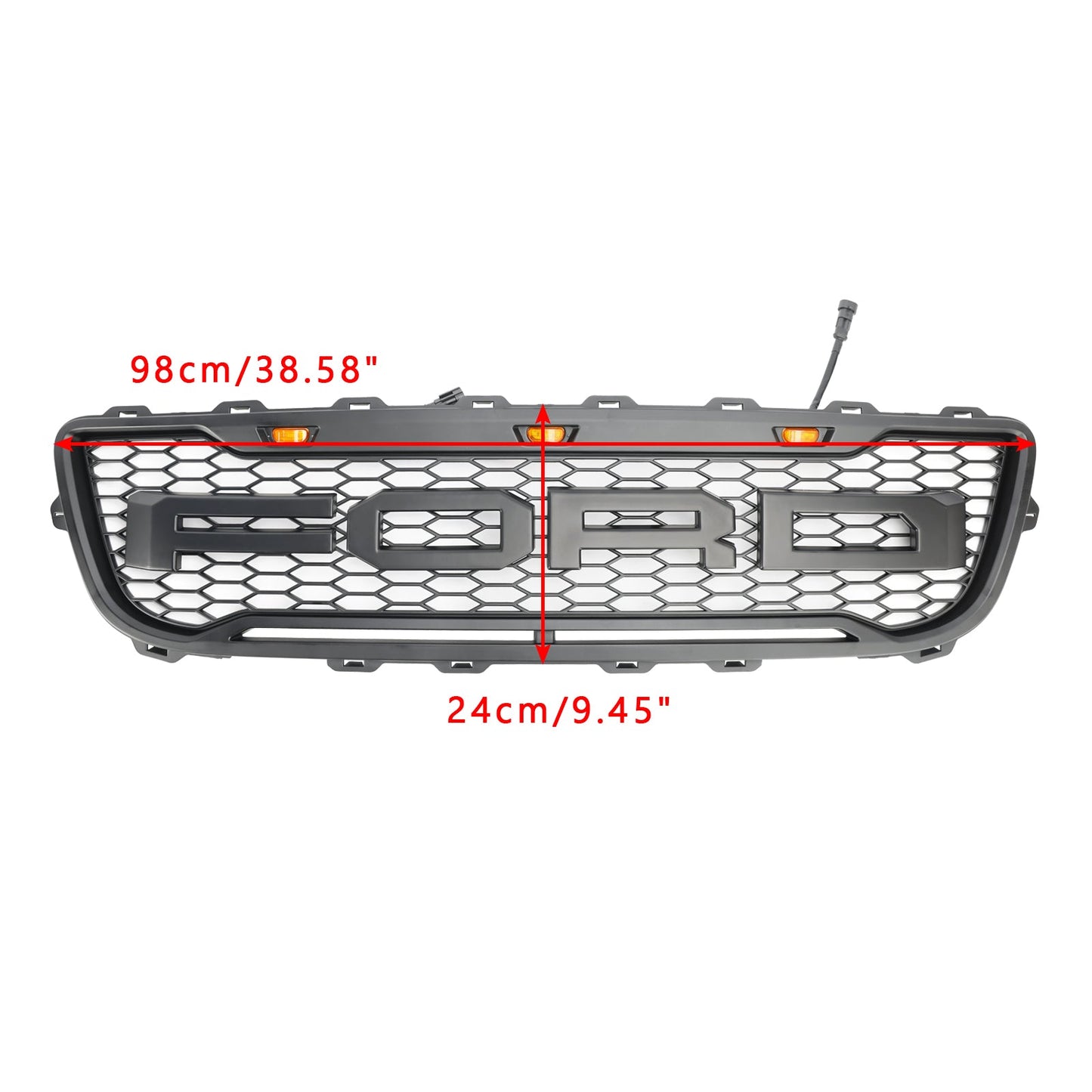 1999-2003 Ford F150 W/ Led Raptor style Matte Black Front Honeycomb Bumper Grille Grill